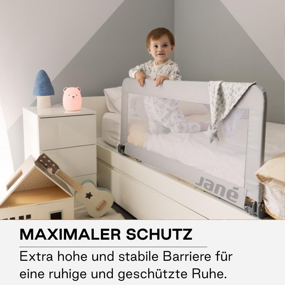 Klappbares Kinderbettgitter, 140 cm Grau