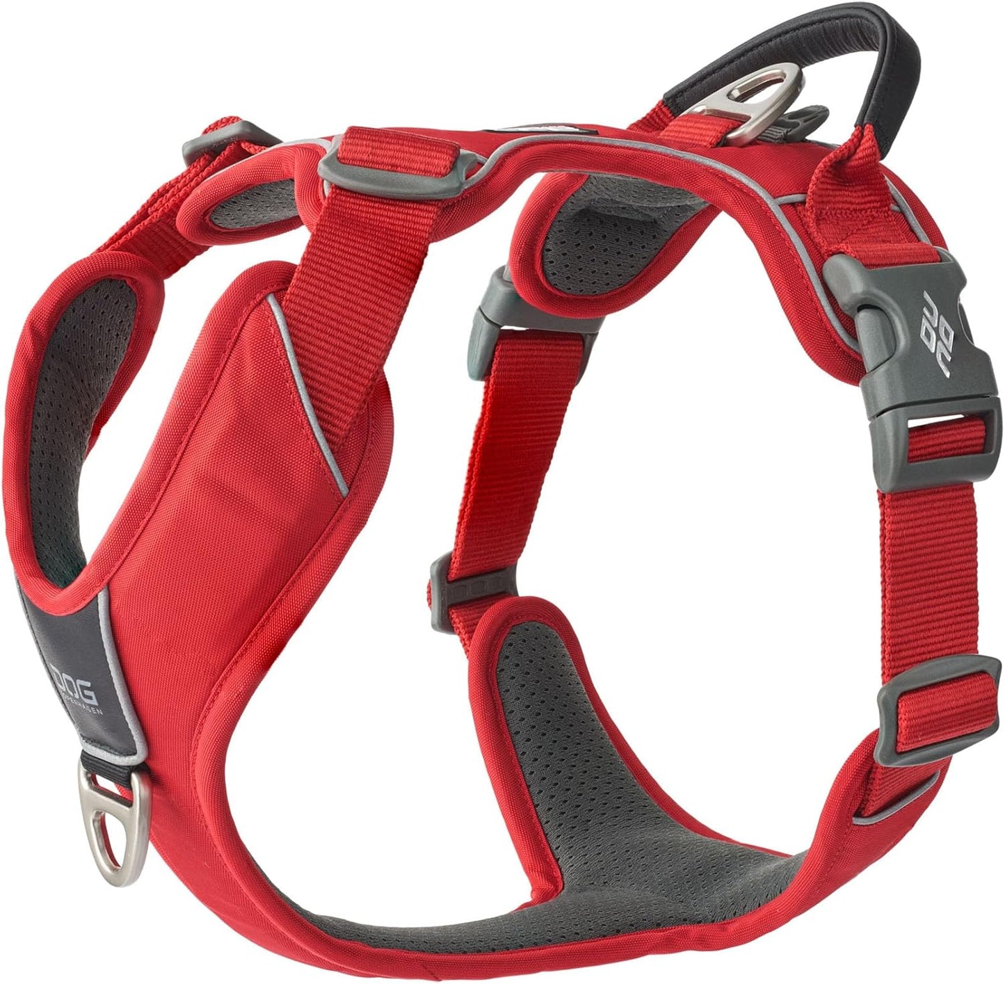 Comfort Walk Pro Hundegeschirr mit 2 Befestigungspunkten, grössenverstellbar, gepolstert, XL Classic Red
