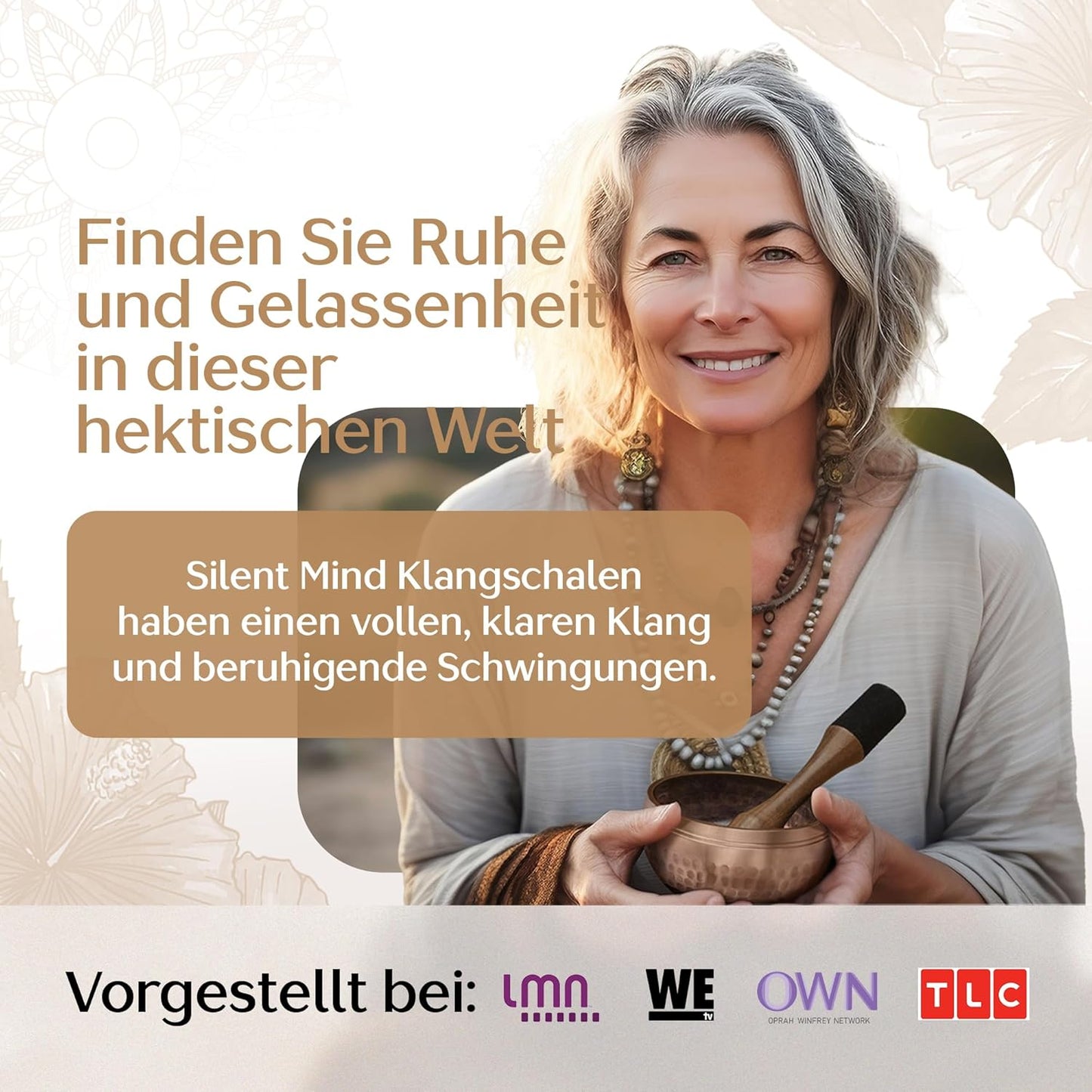 Tibetisches Klangschalen-Set, Glänzend braun Mit Tasche