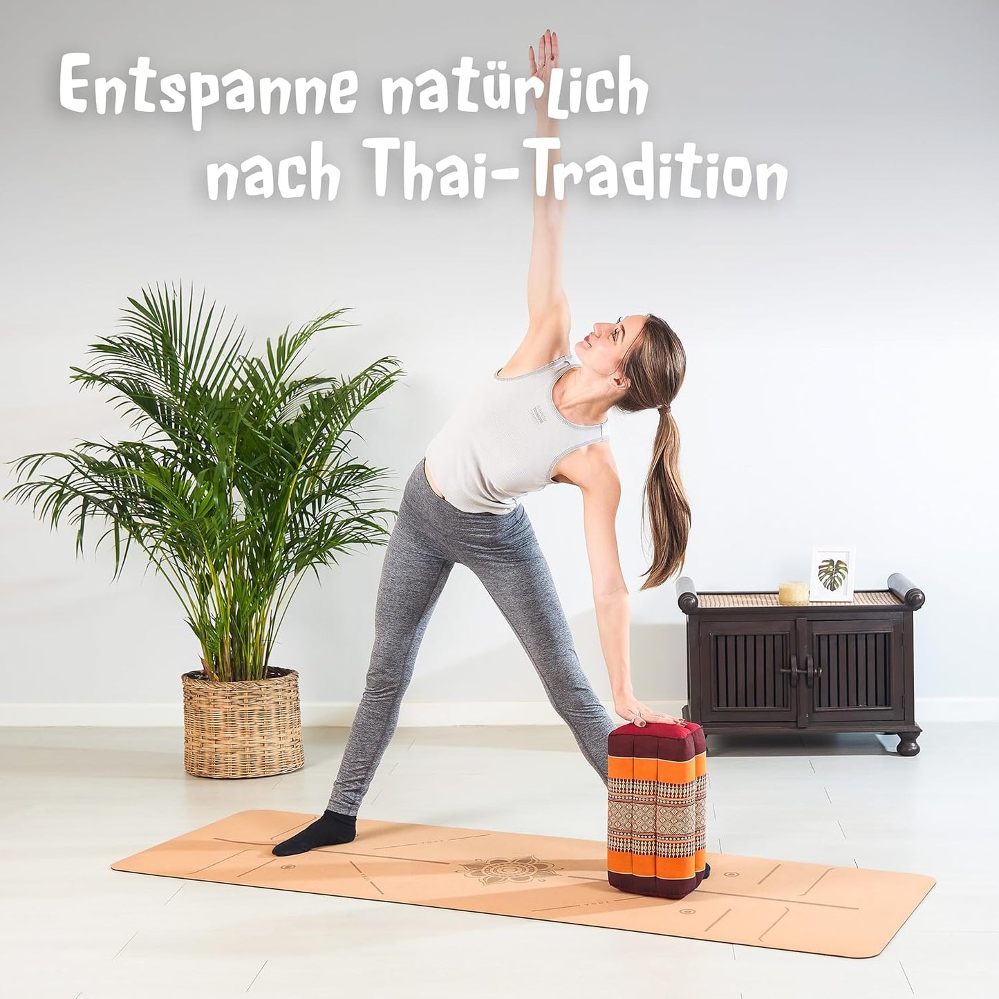 Yogakissen für Meditation und Yoga, Orange