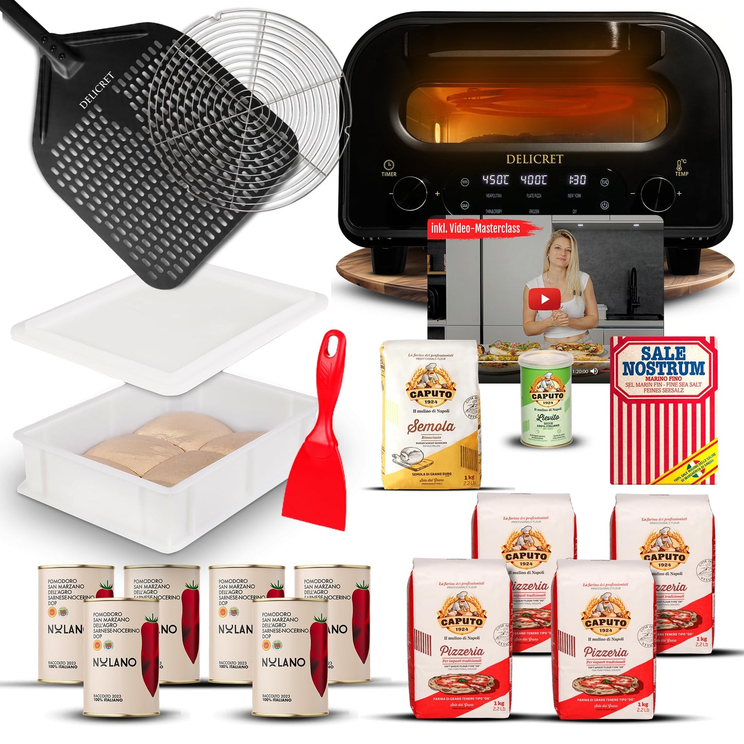 Elektrischer Pizzaofen-Set für Napoletana Pizza, Deluxe Kit