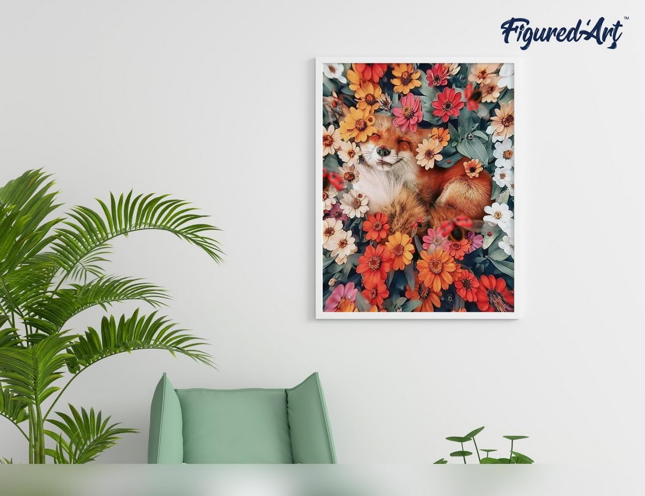 Malen nach Zahlen Set Kleiner Fuchs und Blumen, Kleiner Fuchs und Blumen 2 40x50cm Mit Keilrahmen (nicht gespannt)