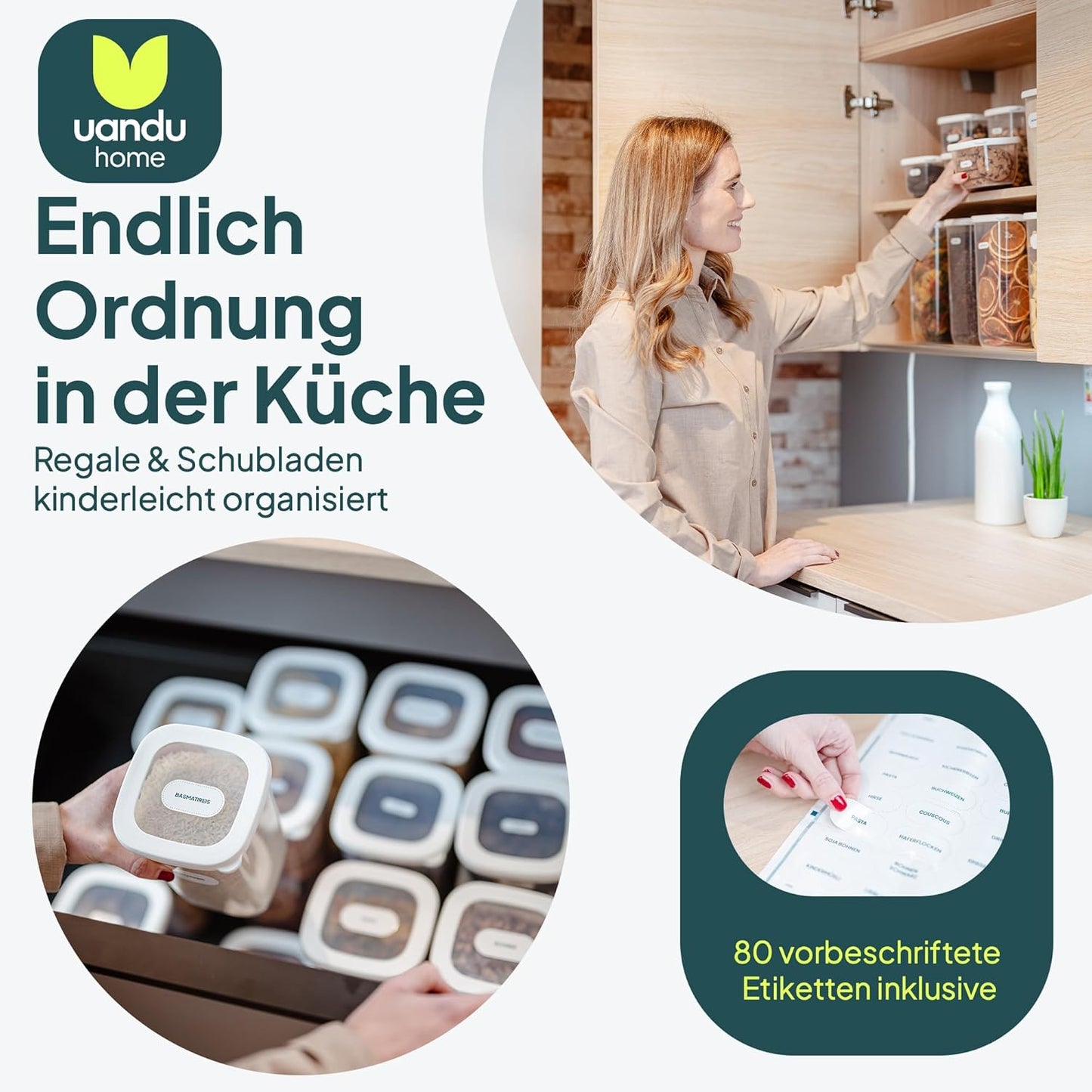 12er-Set Vorratsdosen, 12 Mix-weiss