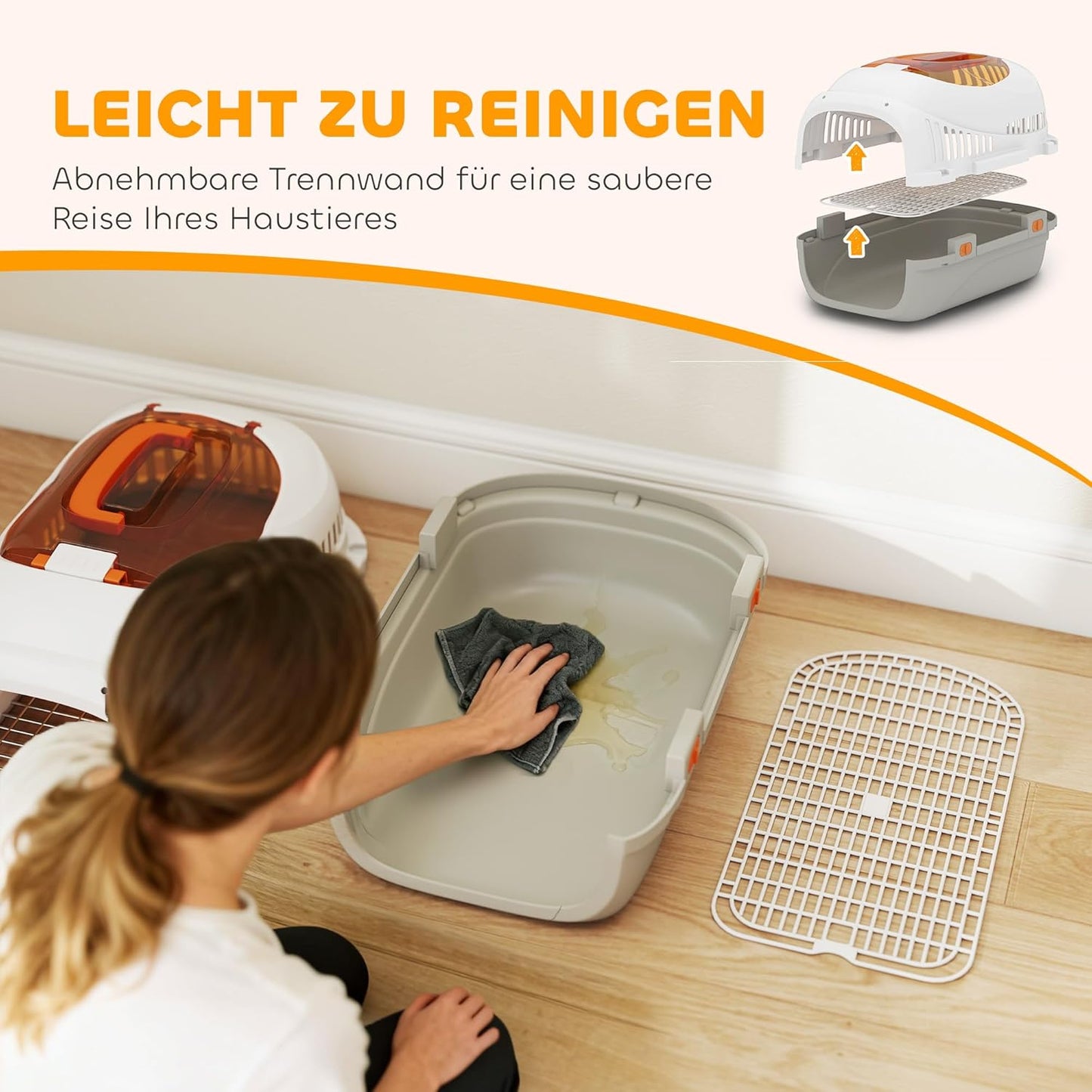 Transportbox Kunststoff, Stahl Hellgrau