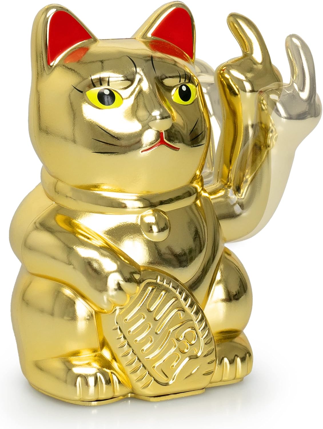 Winkekatze mit Mittelfinger, Gold