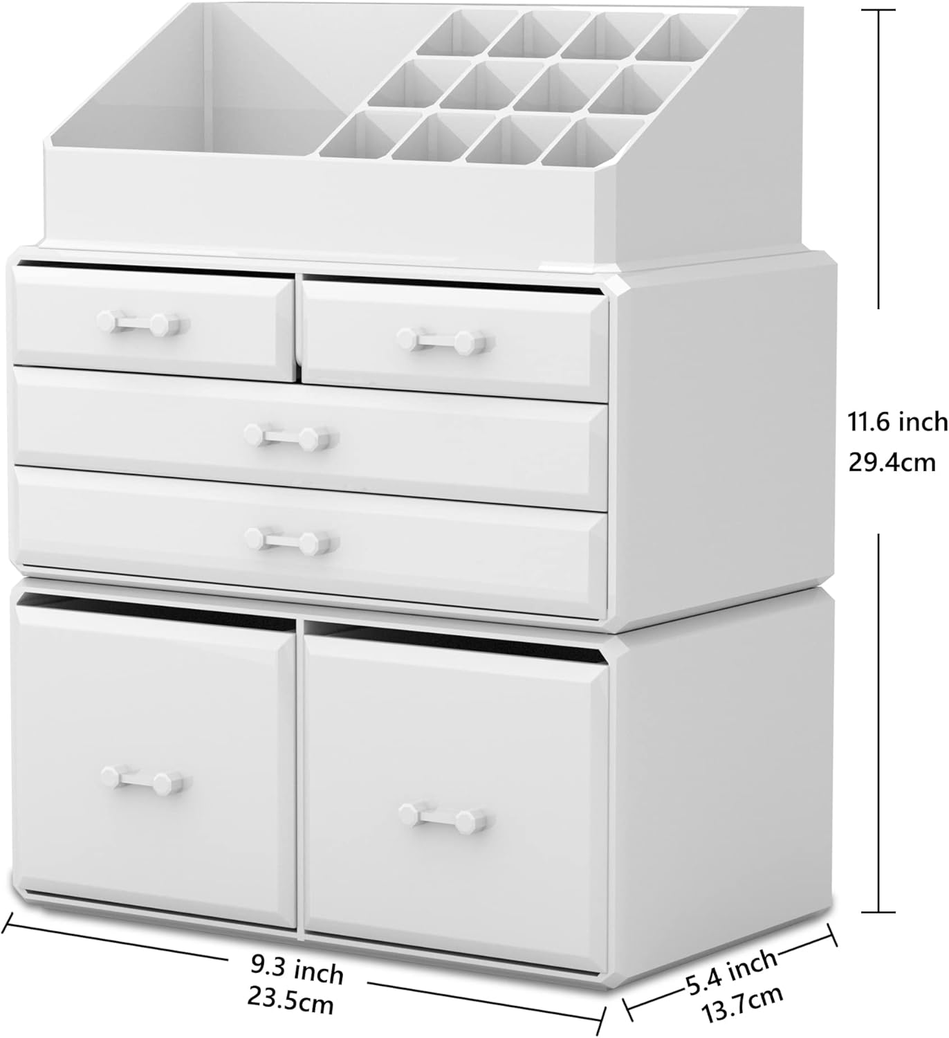 Makeup Organizer mit Schubladen, Weiss