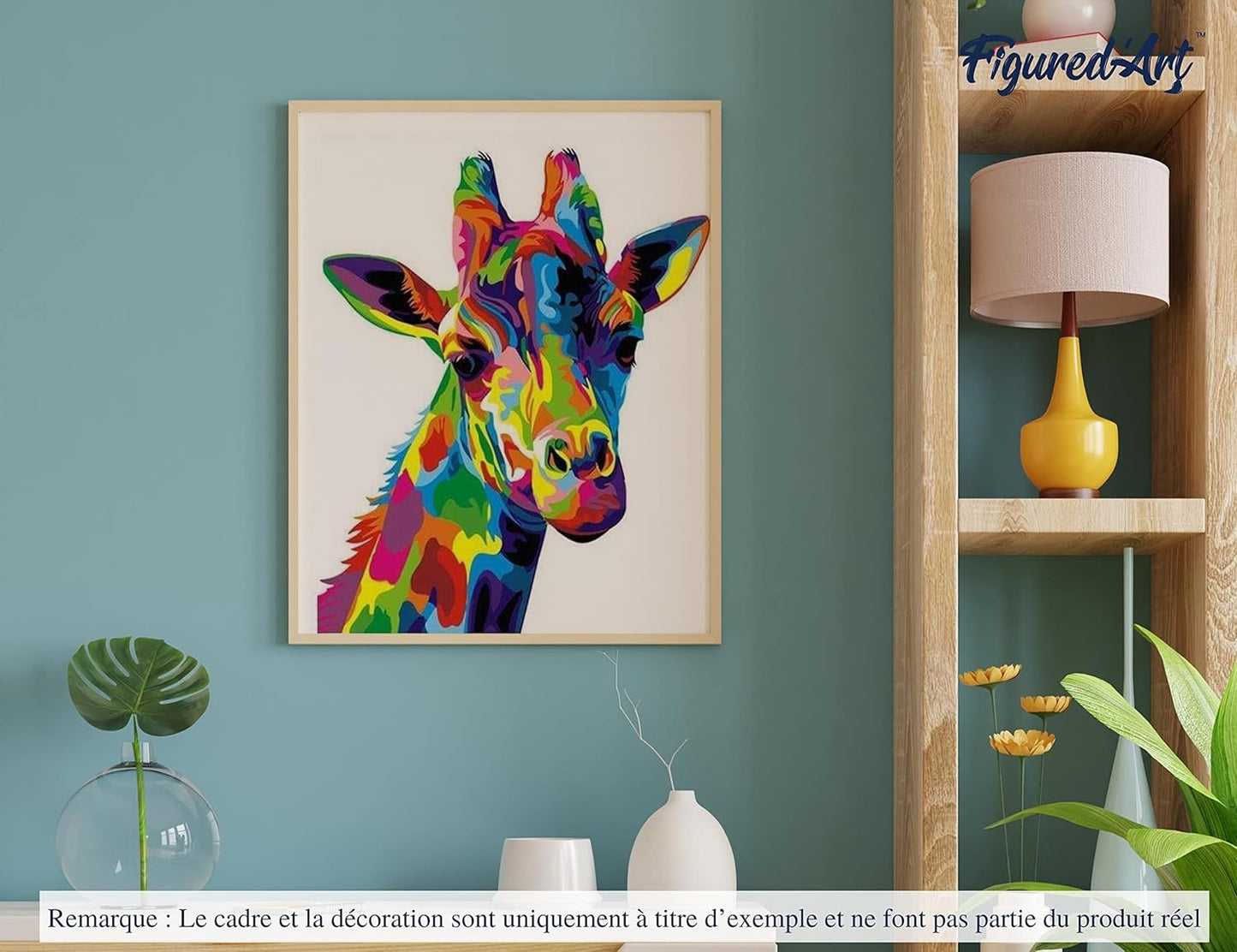 Malen nach Zahlen Set - Giraffe Pop Art, Giraffe Pop Art 40x50cm Mit Rahmen (bereits gespannt)