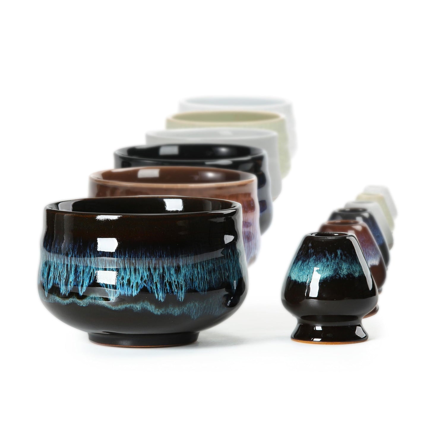 Matcha-Schale mit Schneebesenhalter, Junware-grün