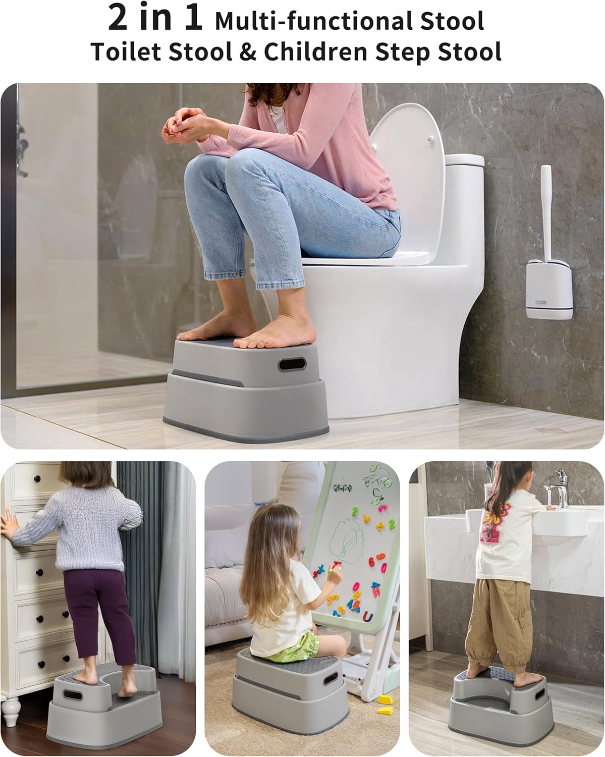 Toilettenhocker Squat, Dunkelgrau und Hellgrau