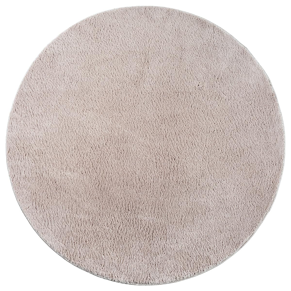 Relax Badezimmerteppich, rutschfest, flauschig und waschbar, 120 cm Rund Sand