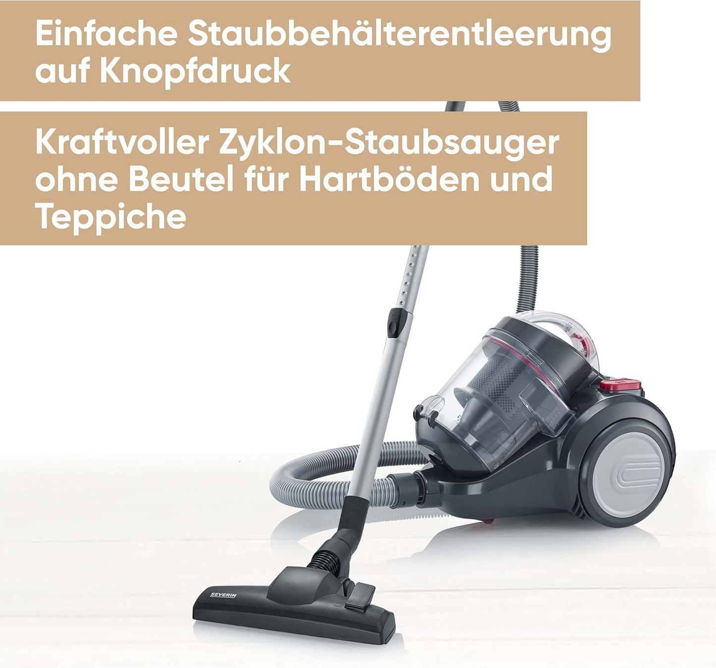 Beutelloser Zyklon-Staubsauger CY 7089, HEPA 13 Filter, 750 W, 2.1 L