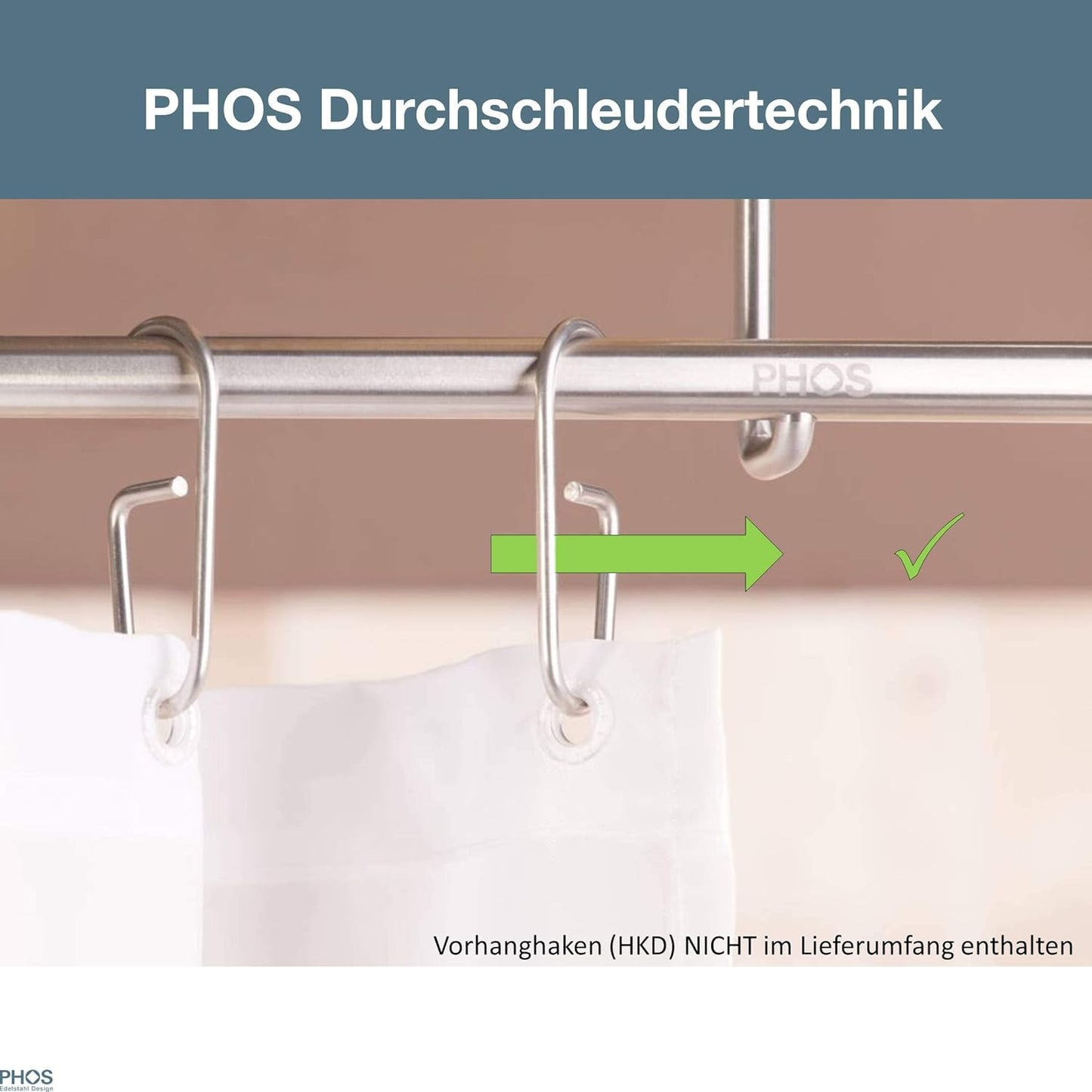 Duschvorhangstange L-Form, L-Form 80 x 80 cm