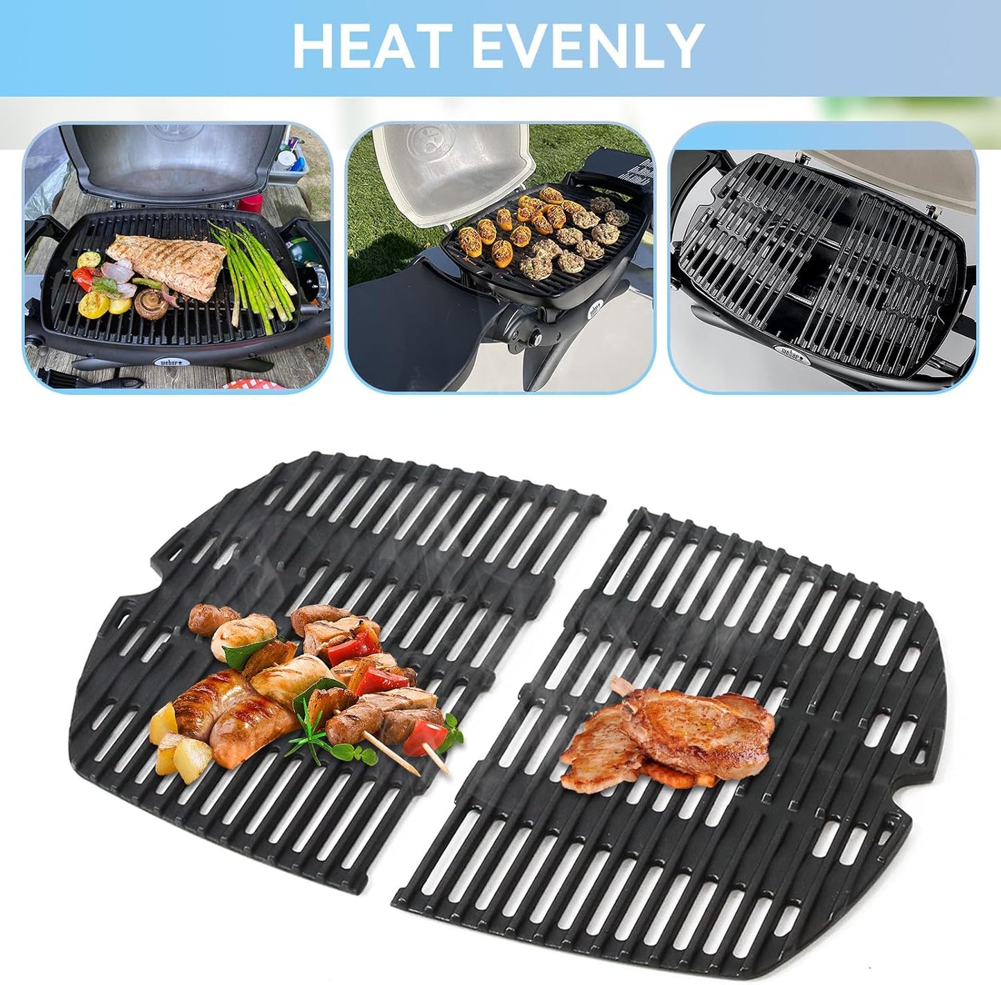 Grillrost-Set für Weber Q200-Serie, Grillrost für Weber Q200