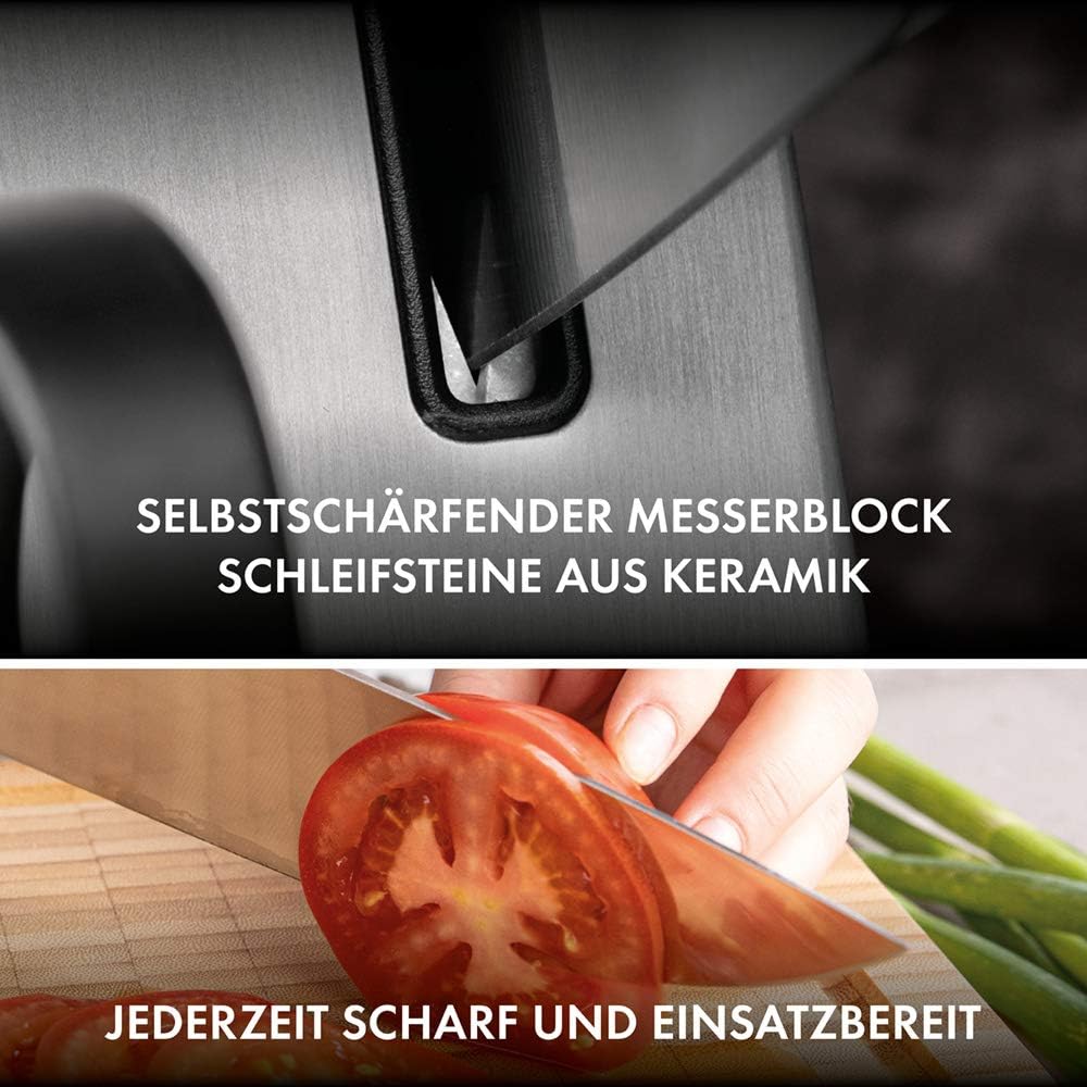 Selbstschärfender Messerblock (7-teilig), Vier Sterne Weiss