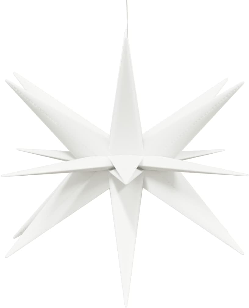 Faltbarer LED-Adventsstern mit Timer, 57 cm Weiss