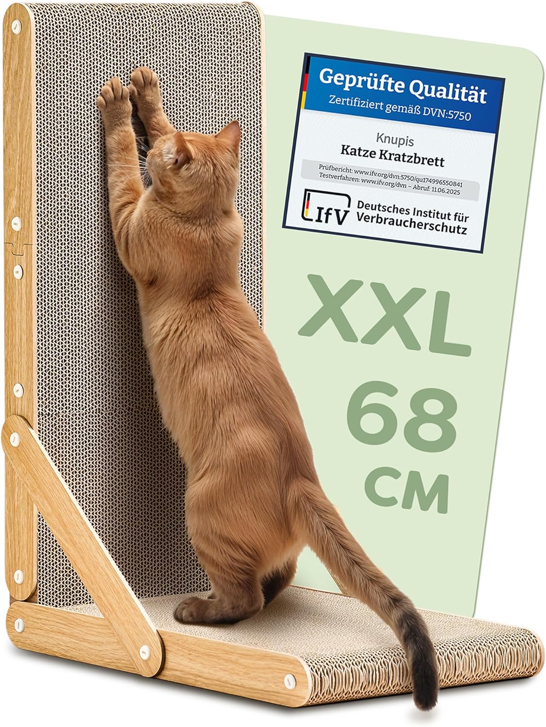 Kratzbrett L-förmig für Katzen (68 cm, wendbar)
