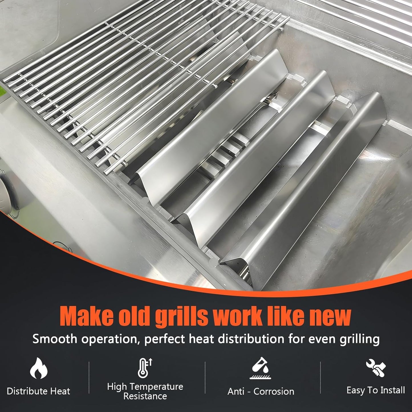 Aromaschienen für Weber Spirit 300 Serie, Stainless Steel for Spirit 300 / Spirit II 300