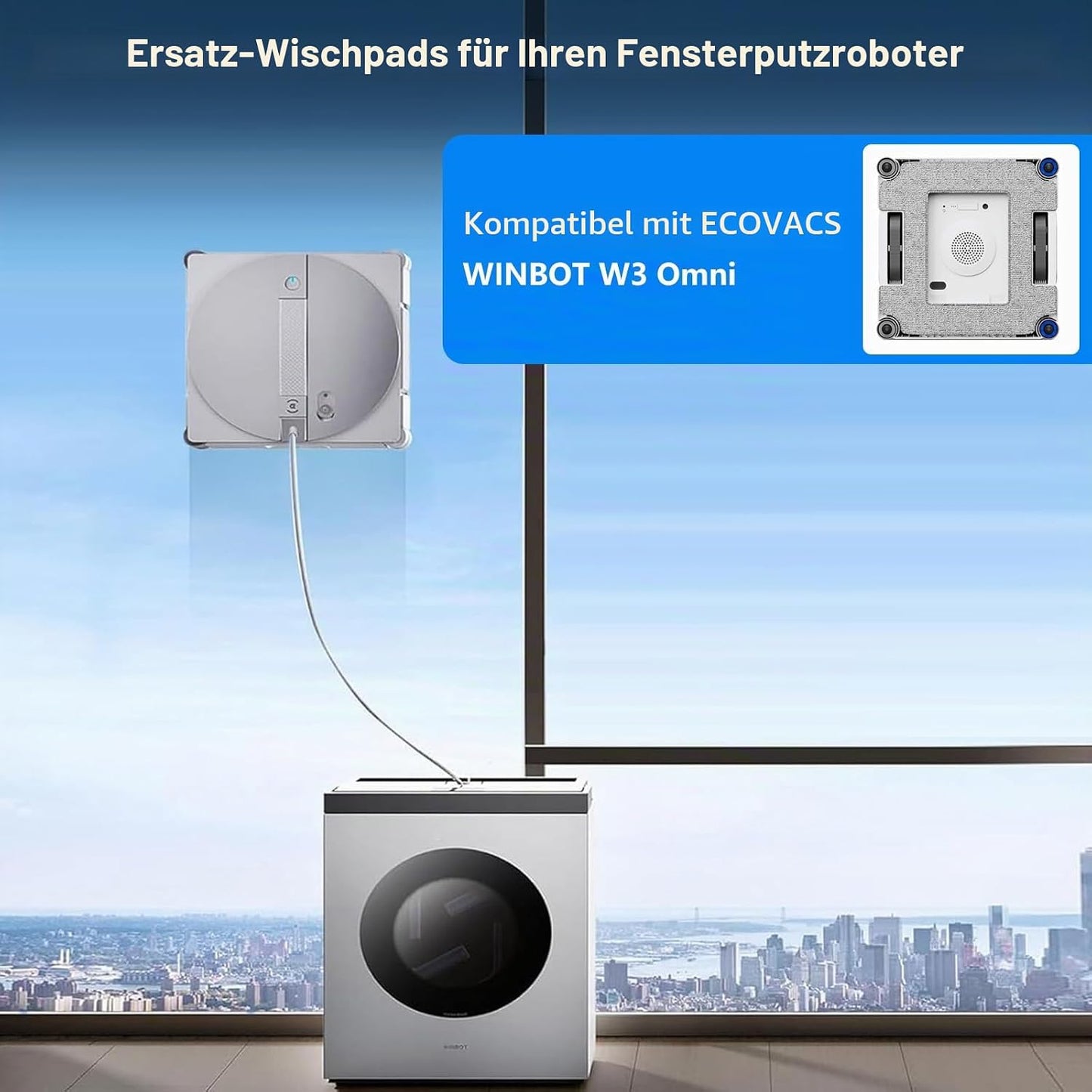 Reinigungspads mit Halterung für Winbot W3, 2