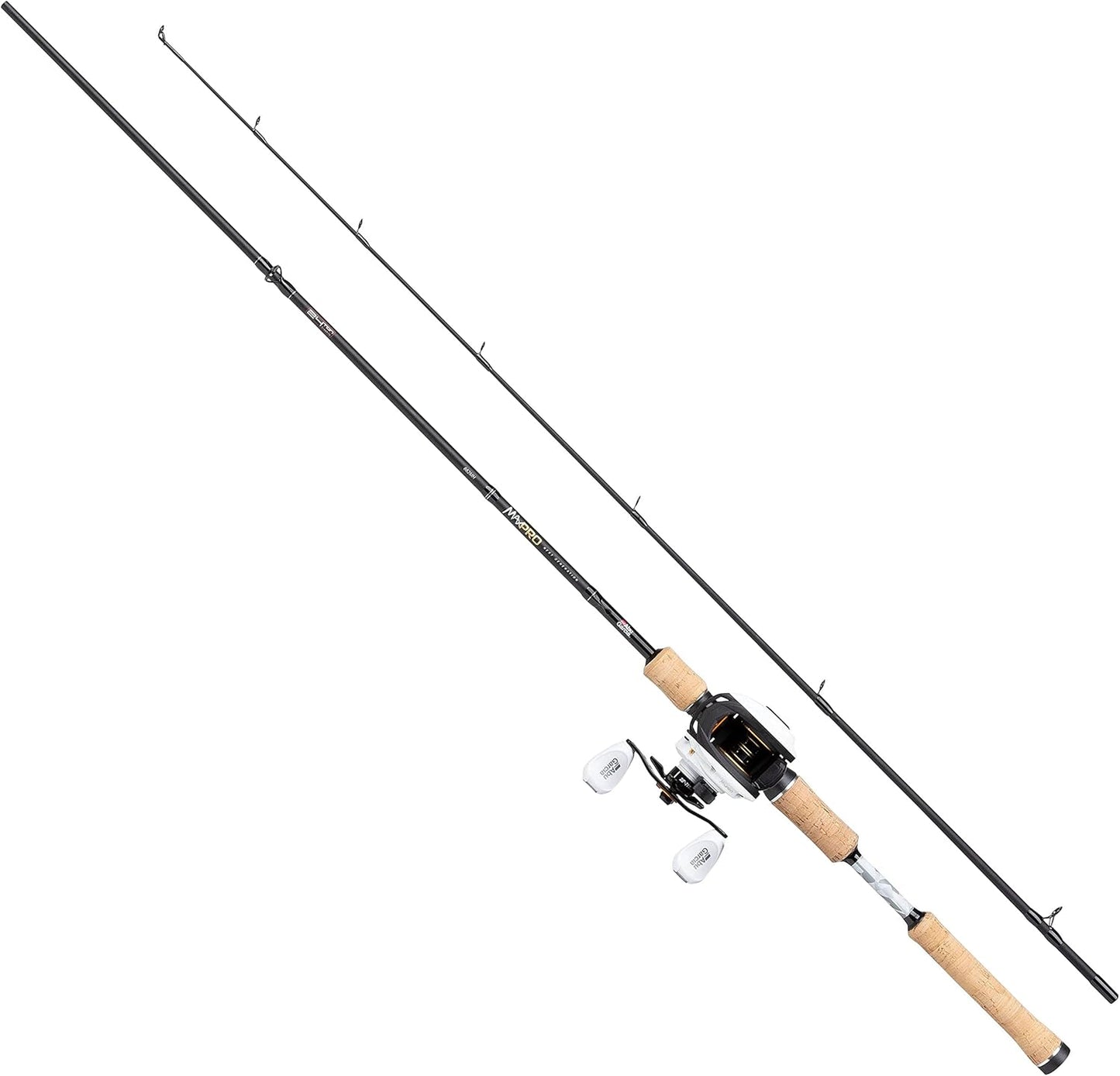MAX PRO Casting Rute & Baitcast Combo Angelrolle, 1.98 m |15-60 g