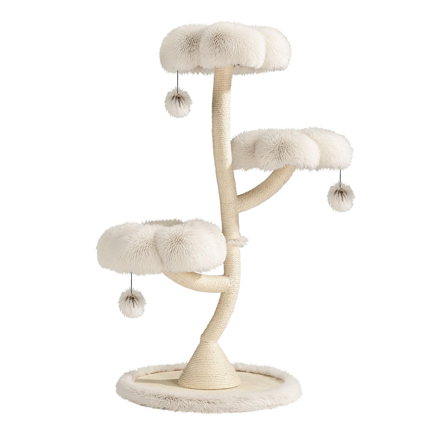 Designer Kratzbaum mit 3 Mulden, 3 Etagen, 125 cm