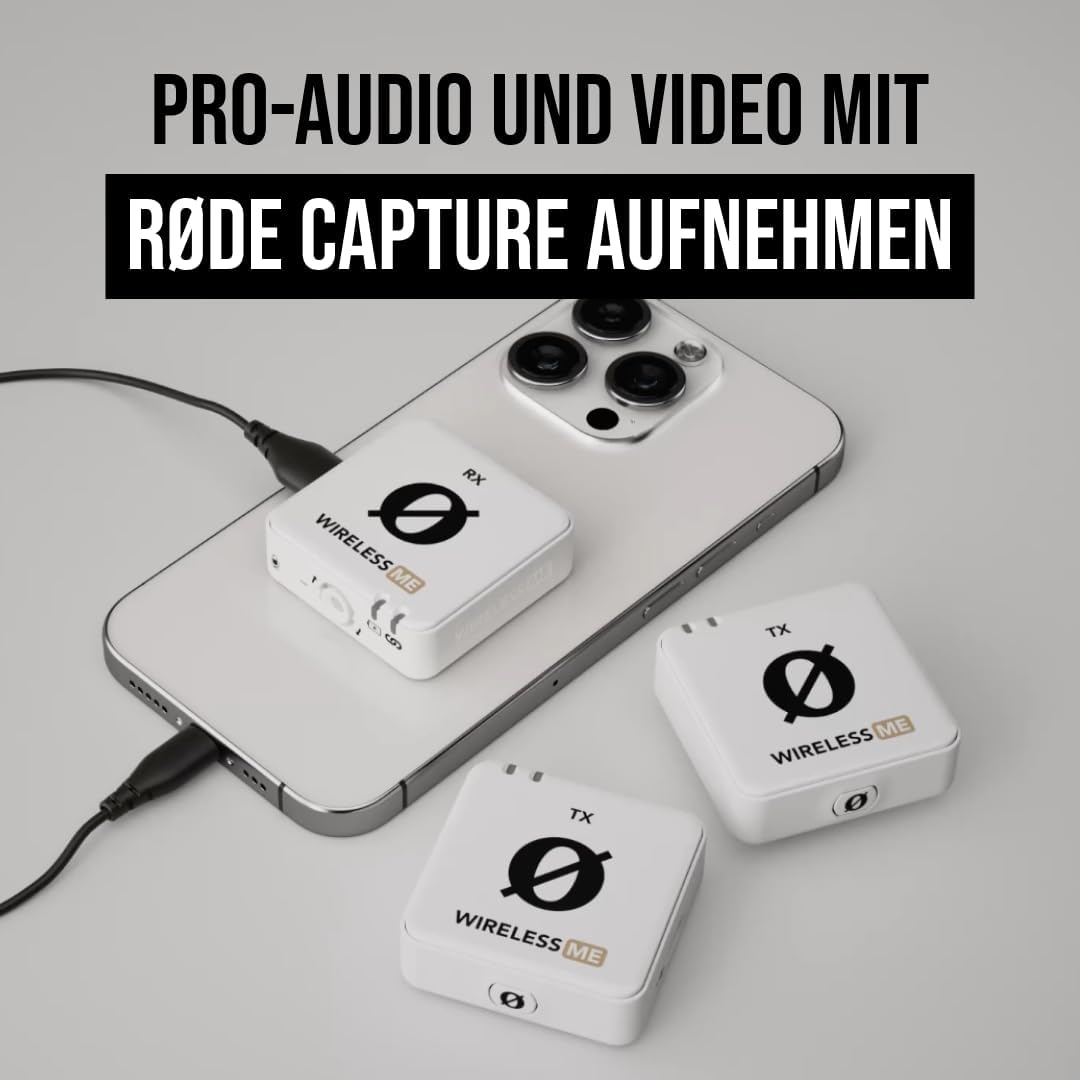 Drahtloses Mikrofonsystem mit GainAssist 100m Reichweite, Wireless ME Dual White