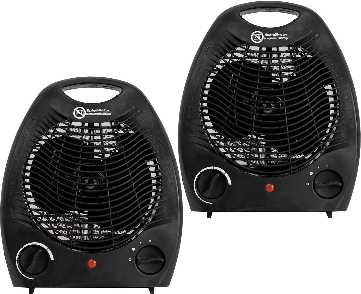 2x Thermoventilator, 2KW Lüfter Schwarz 2x