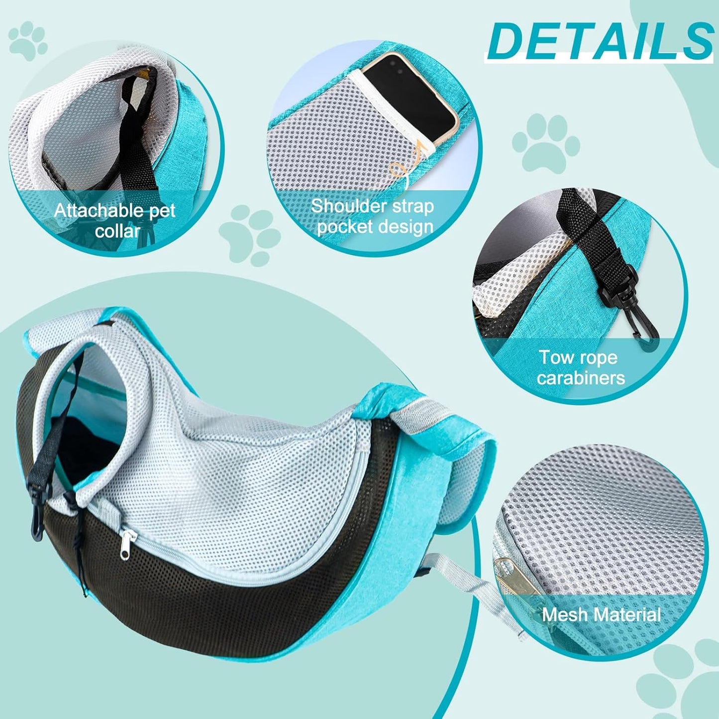 Atmungsaktives Hundetragetuch bis 5kg
