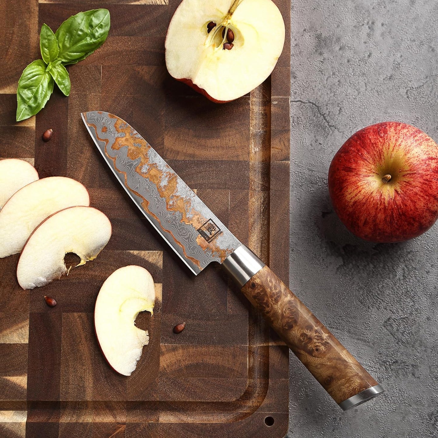 MysticMagma Damastmesser Santoku, Santoku (Klein)