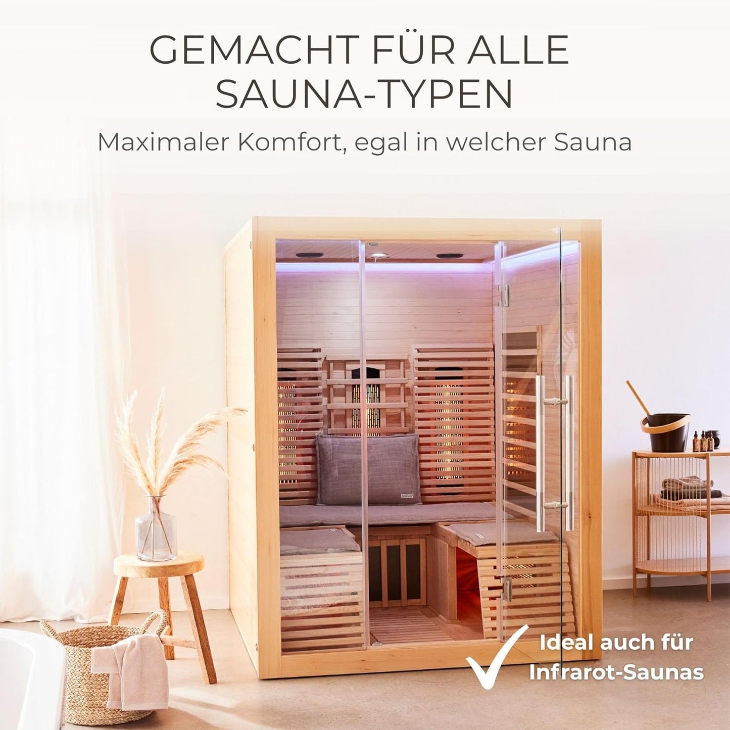 Sauna-Auflage Set, Short Grau