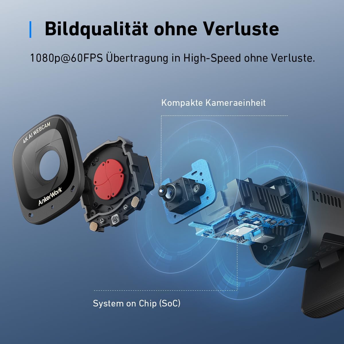 4K Webcam mit KI-Autofokus & Geräuschunterdrückung