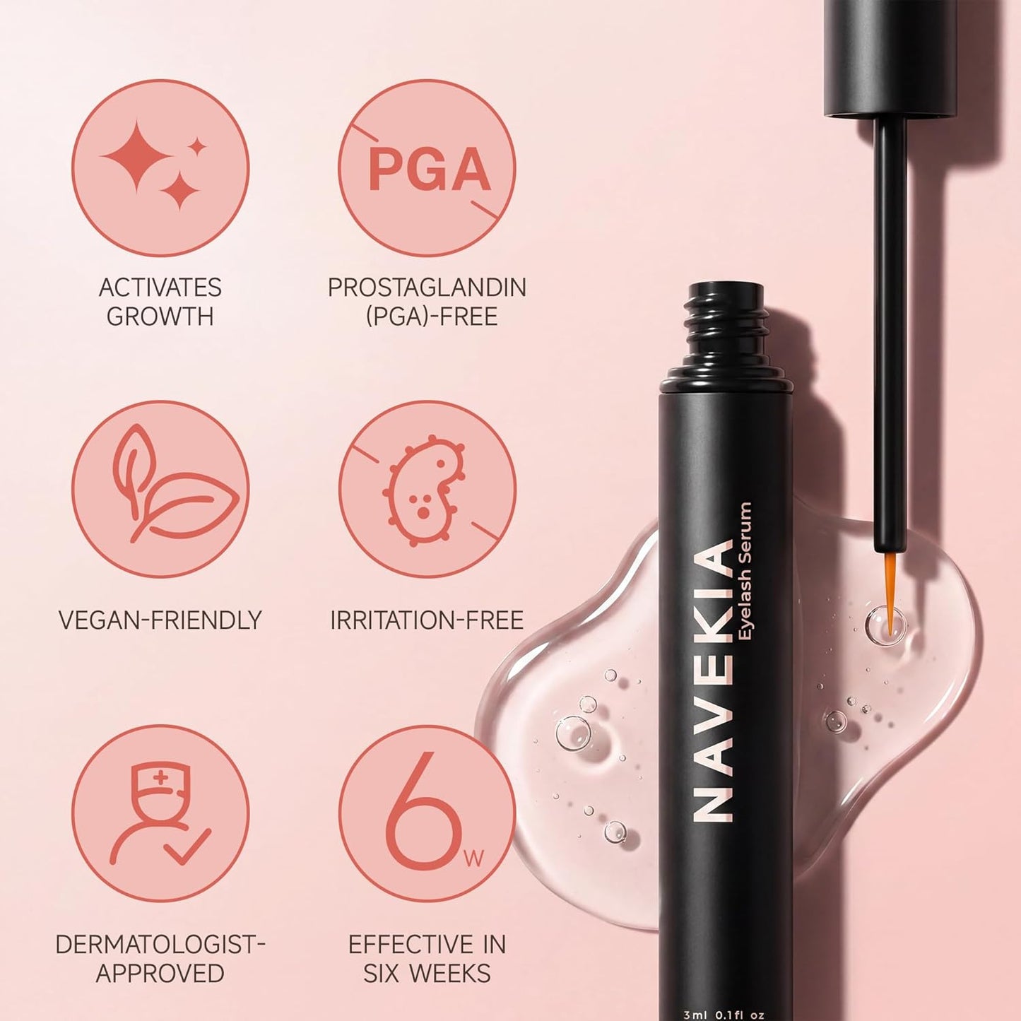 Wimpernserum für mehr Länge & Dichte, Durchsichtig