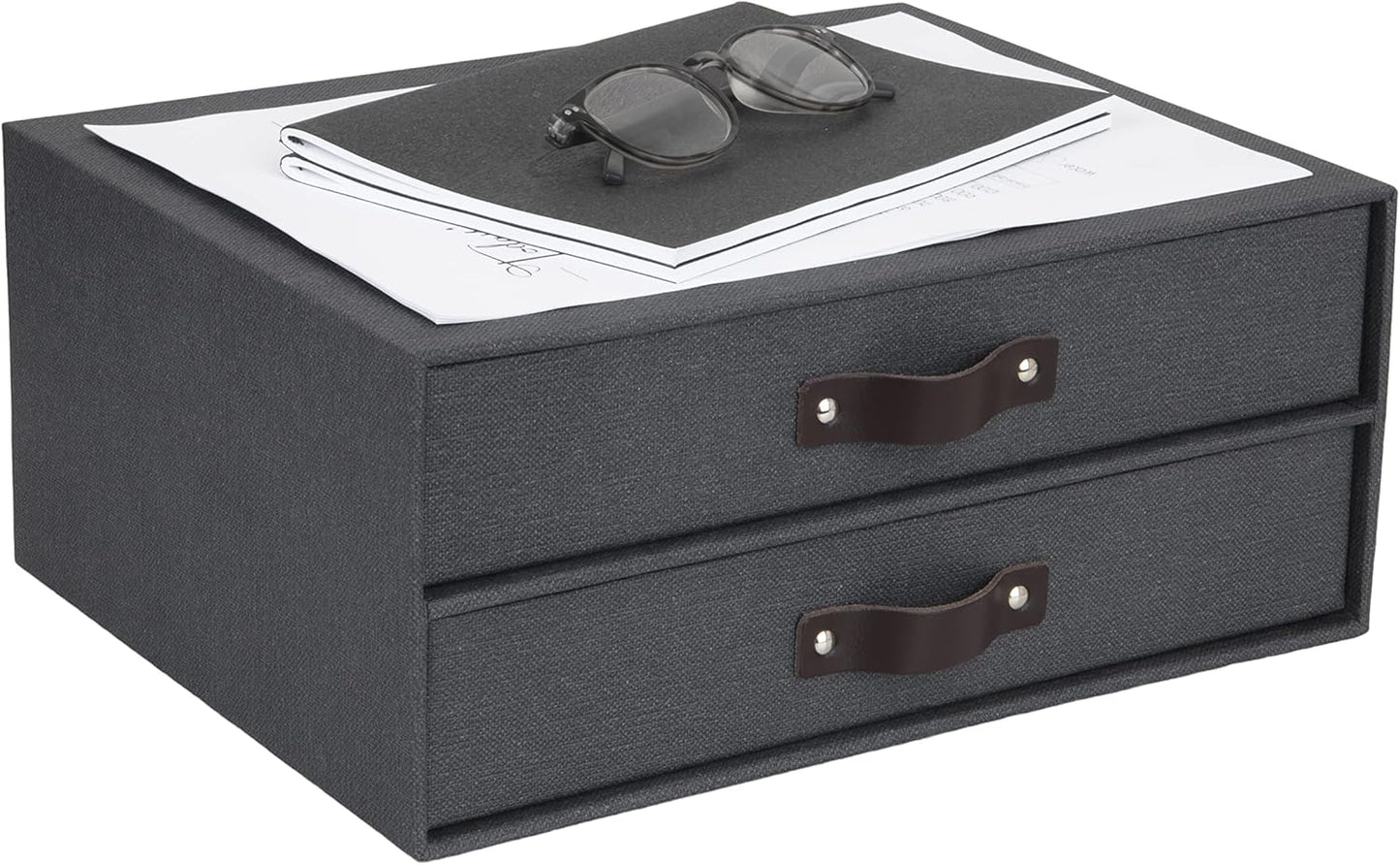 Schubladenbox Birger mit 2 Fächern, Schwarz