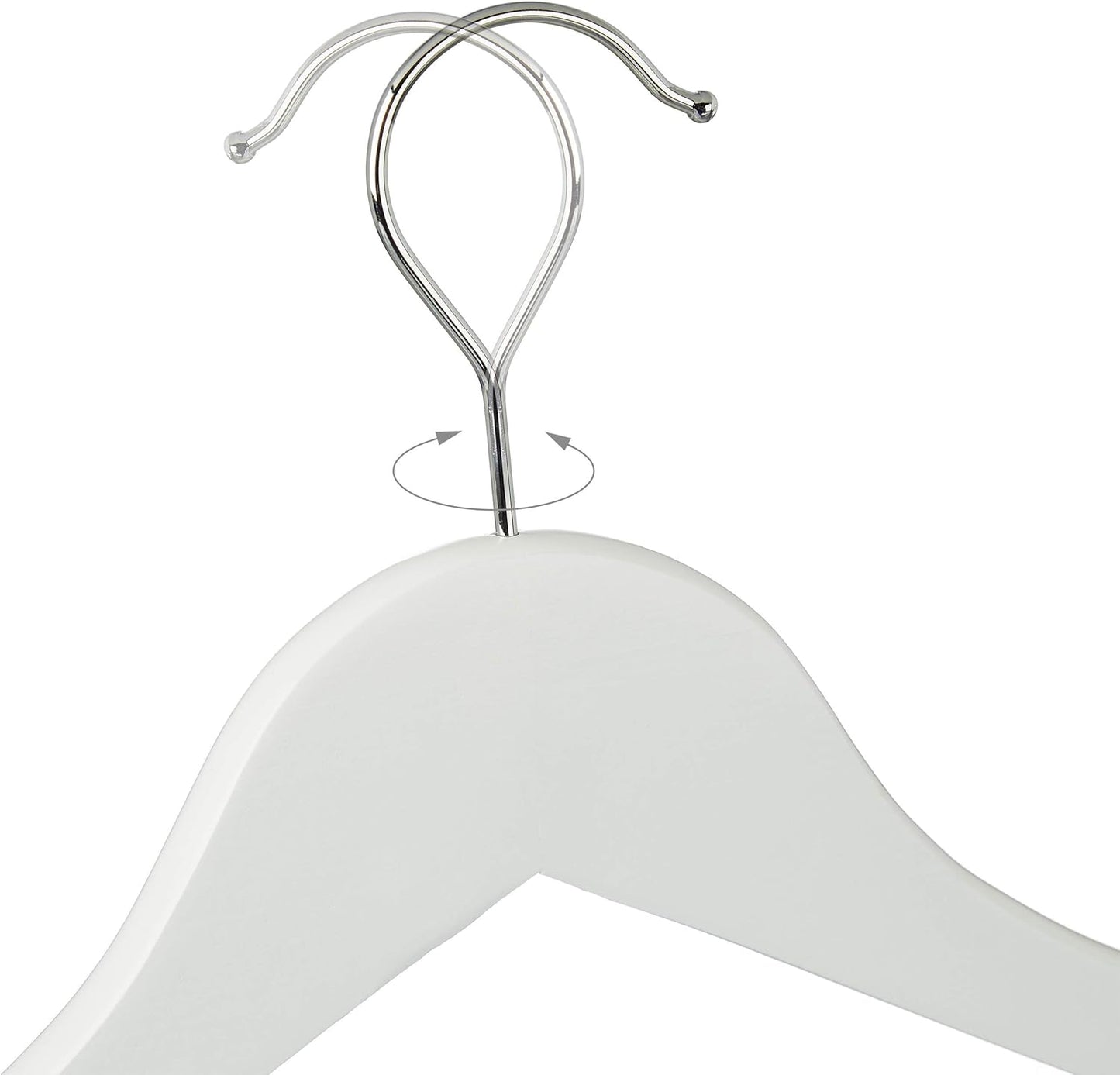 50-teiliges Kleiderbügel-Set mit Hosenstange, 1, Weiss, Silber, 50er Pack