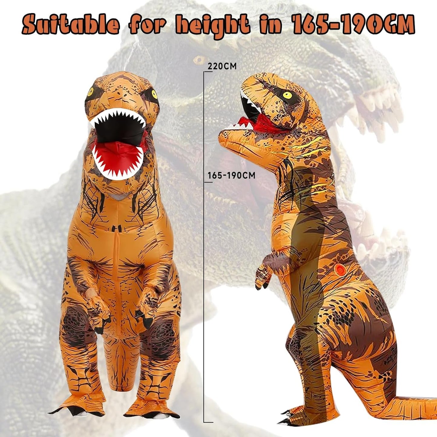 Aufblasbares Dinosaurierkostüm, Brown