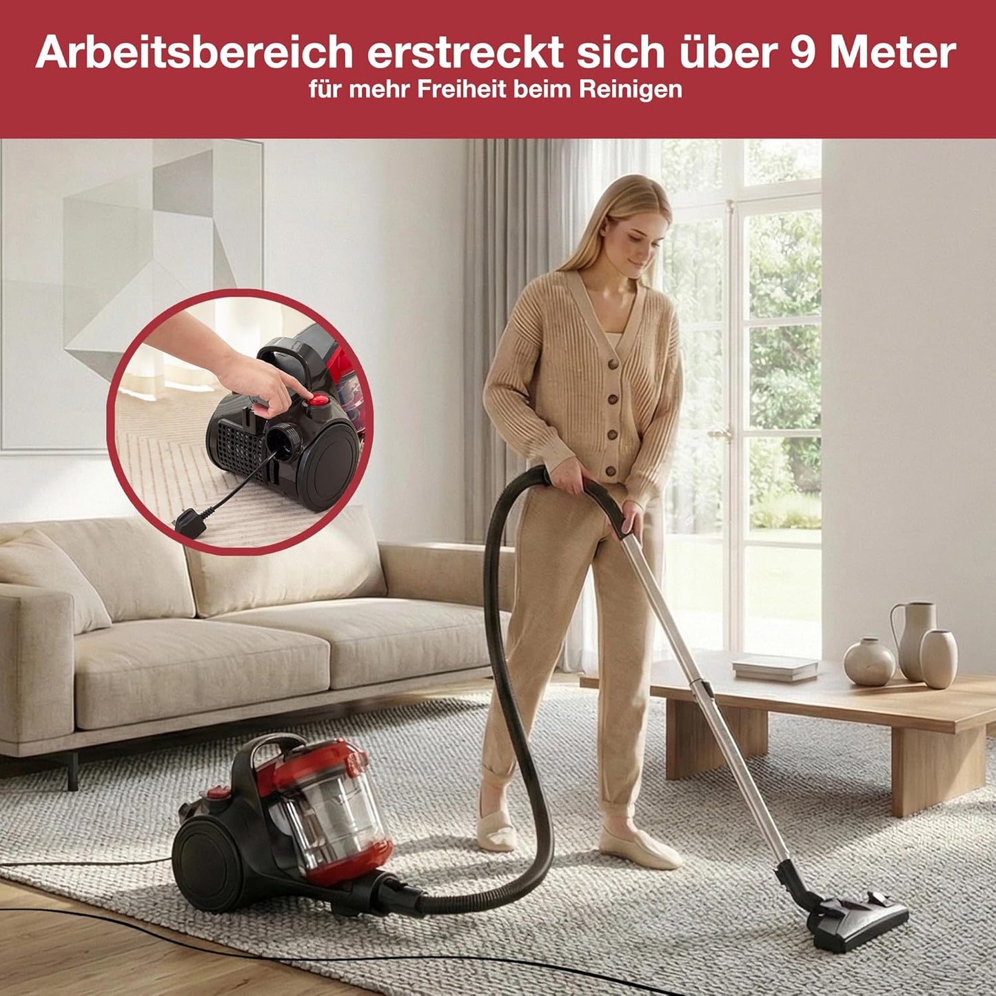 Beutelloser Staubsauger C10P mit Hartbodenbürste, C10 Parkett