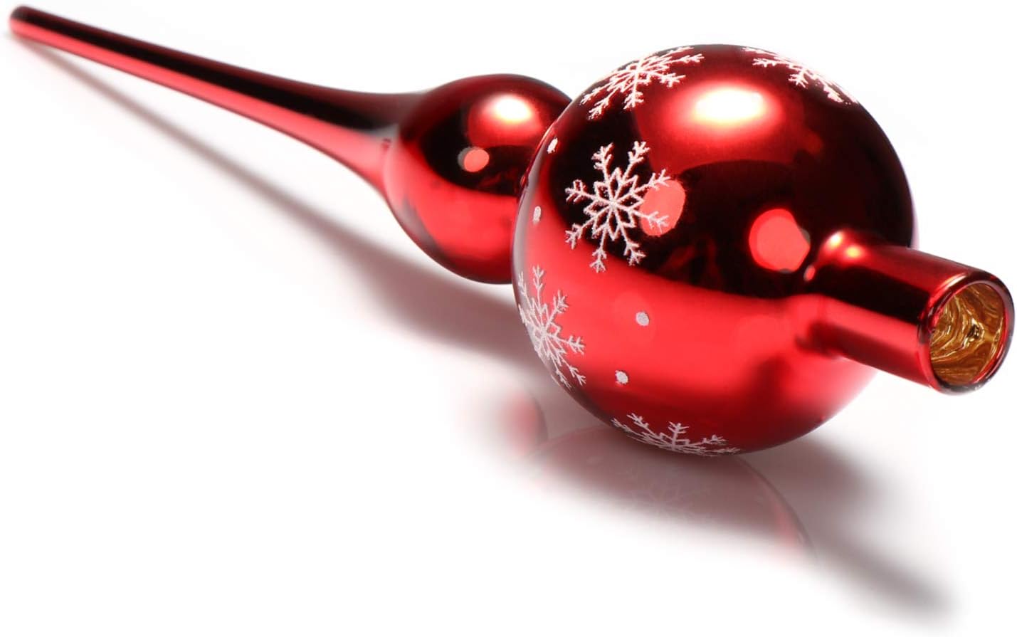 Weihnachtsbaumspitze aus Glas, Rot 28cm, 01 Stück - glänzend