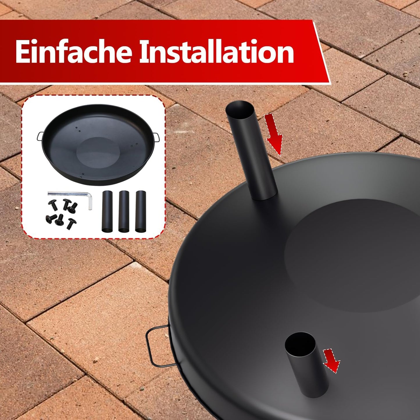 Grosse Feuerschale mit Griffen (82,5 cm)