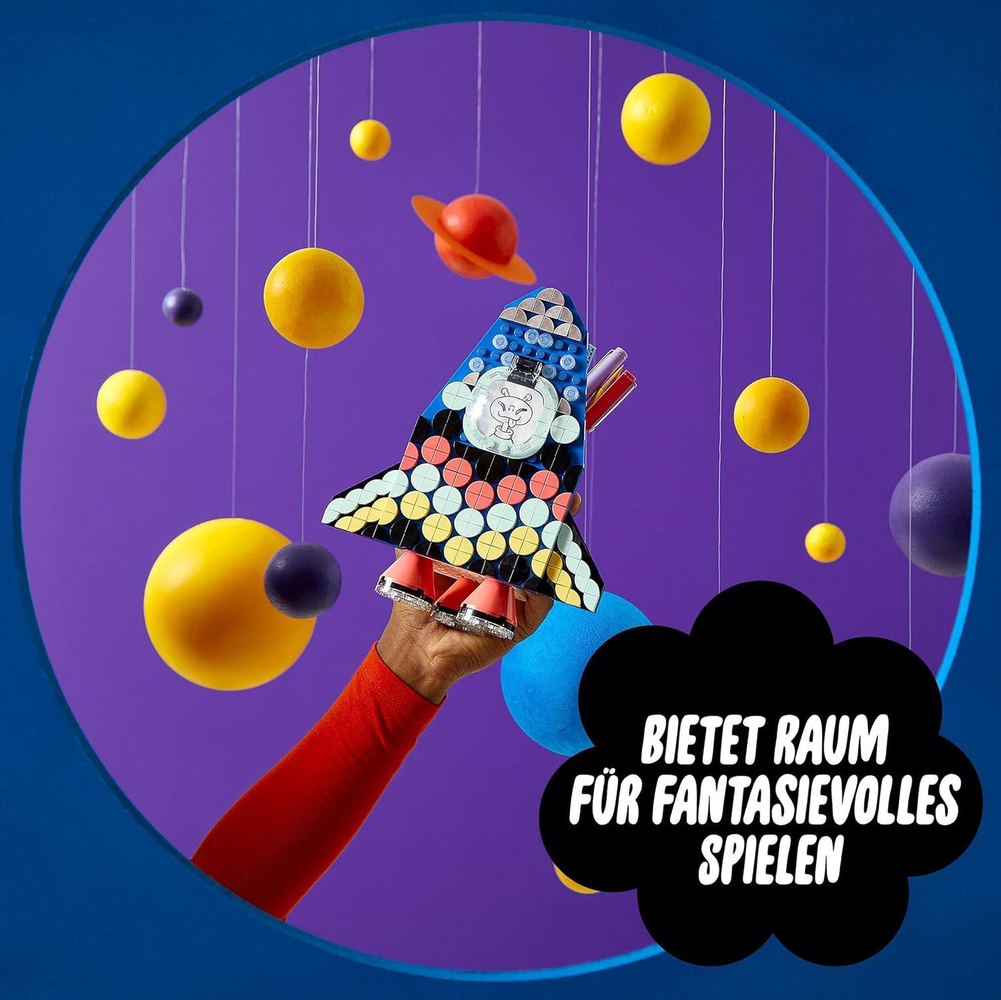 DOTS Raketen Stiftehalter Bastelset für Kinder, Single