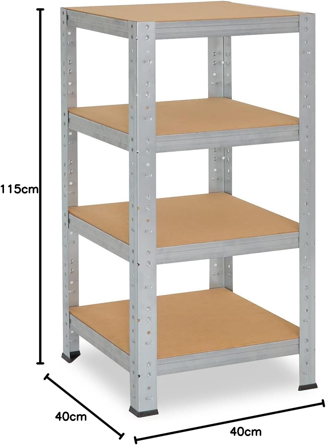 Schwerlastregal mit 4 Böden, H: 115cm / B: 40cm / T: 40cm