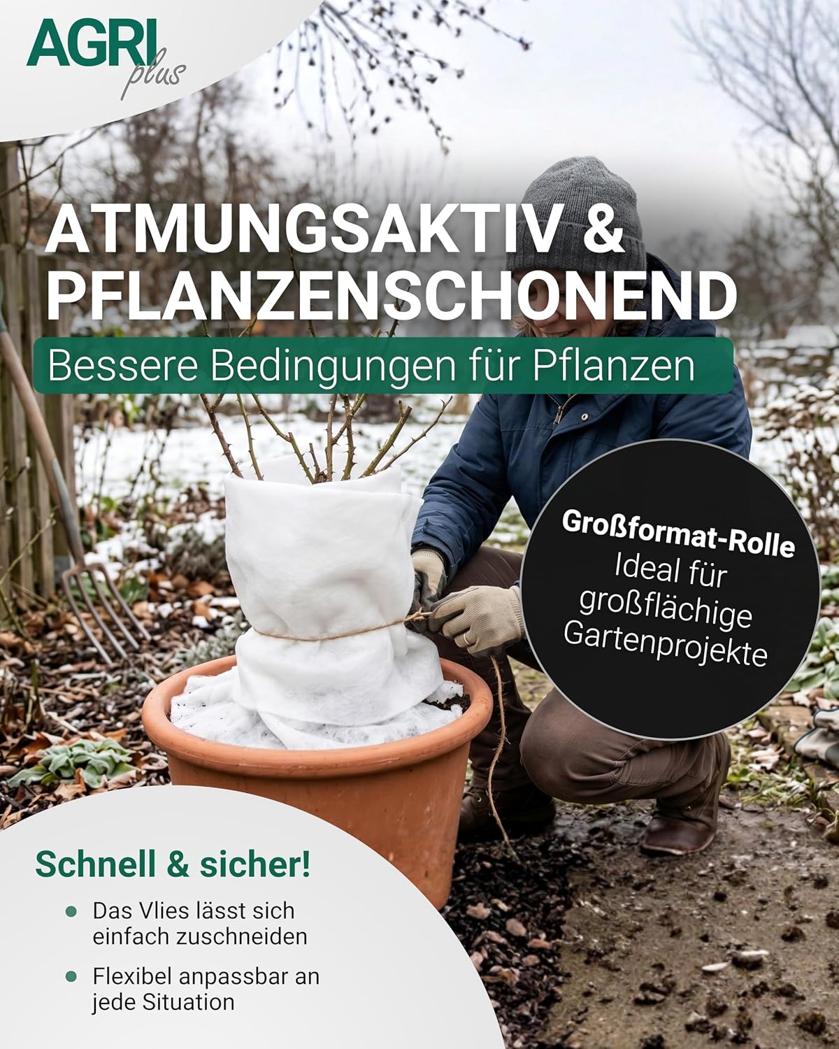 Frostschutzvlies 30 g/m², reissfest & atmungsaktiv, 1,60 x 25 m