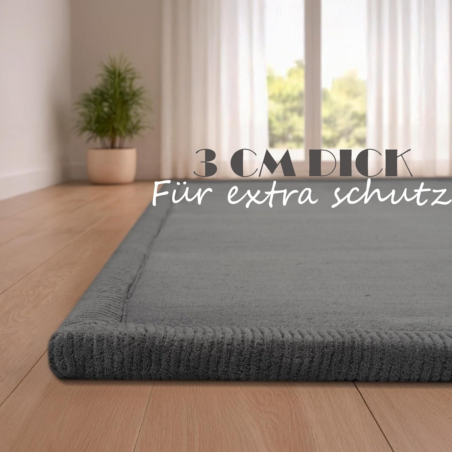 Weicher Teppich für Kinderzimmer, Spielteppich 140x200 cm, 140 x 200 cm (Rechteckig) Anthrazit