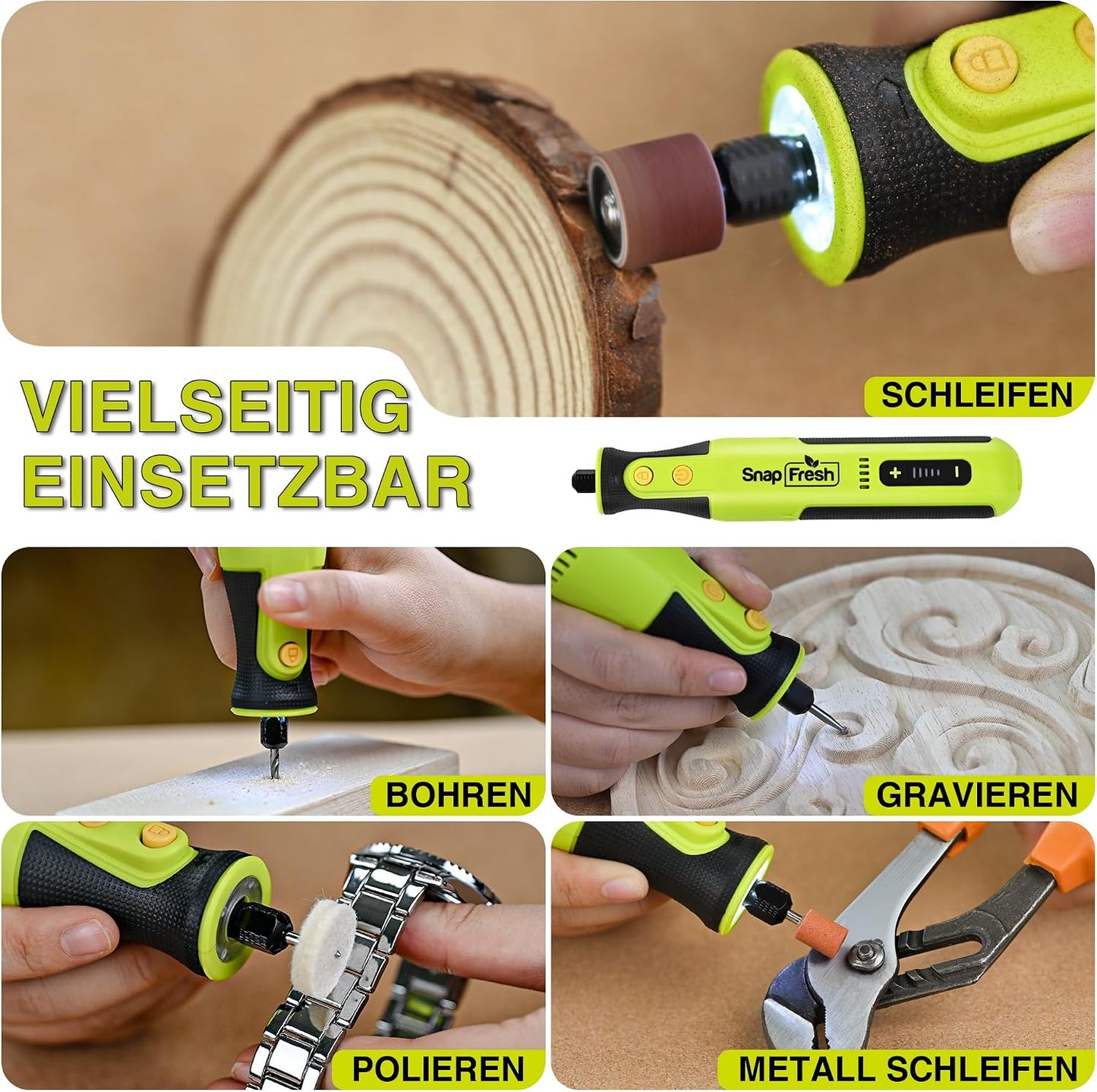 Rotationswerkzeug mit Zubehör, 8V 24 cm