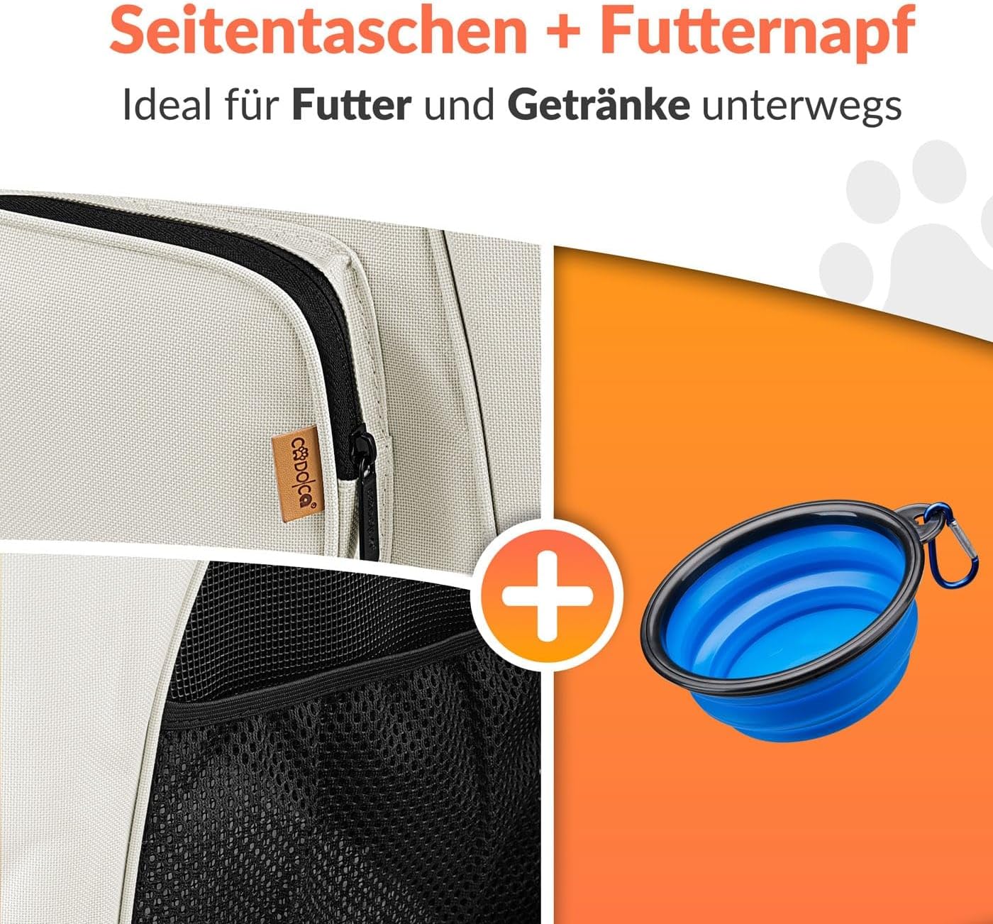 Haustierrucksack, Beige