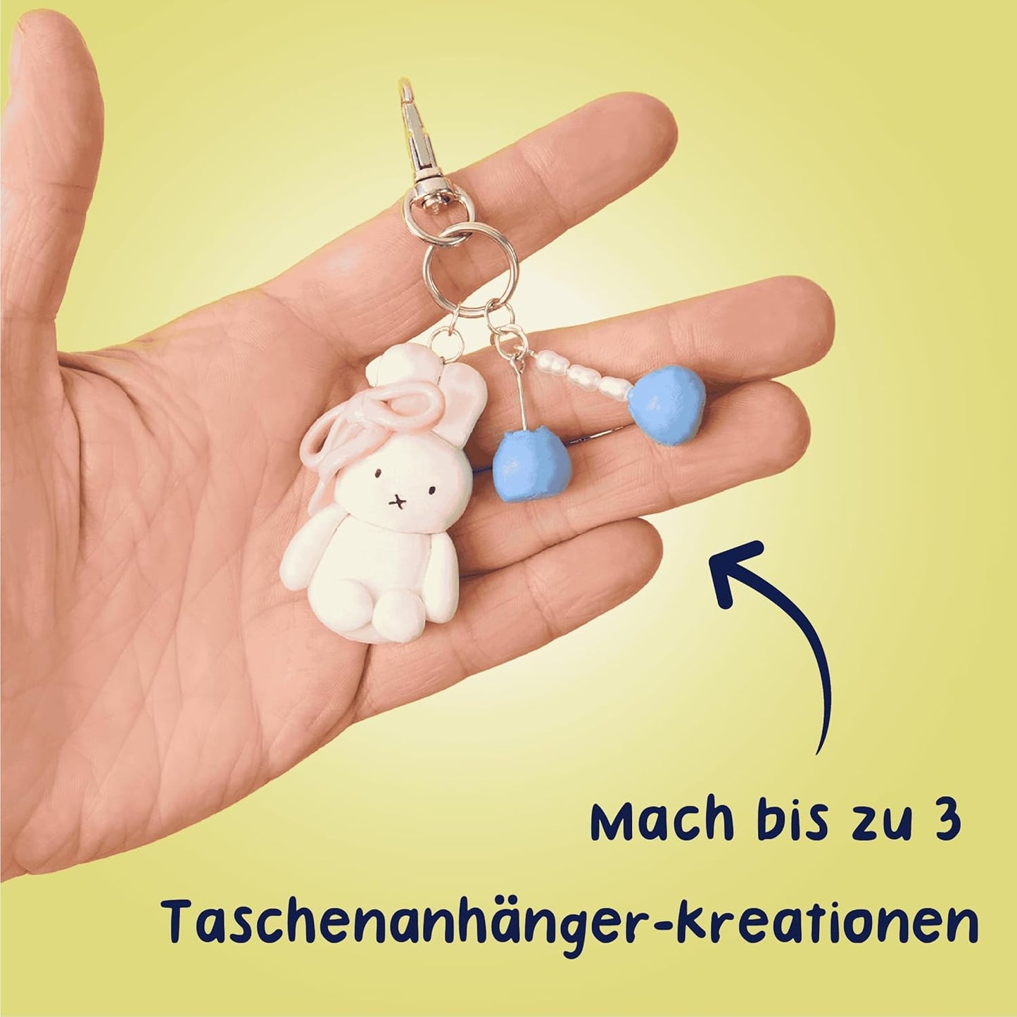 Polymer Clay Taschenanhänger-Bastelset, Taschen-Charm Buddies