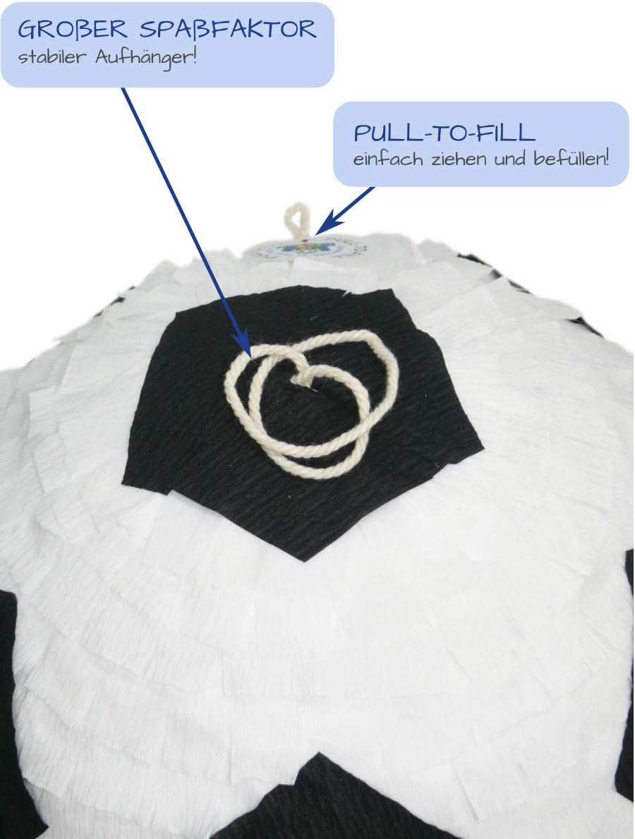 3D-Fussball-Piñata Set mit Stock und Maske