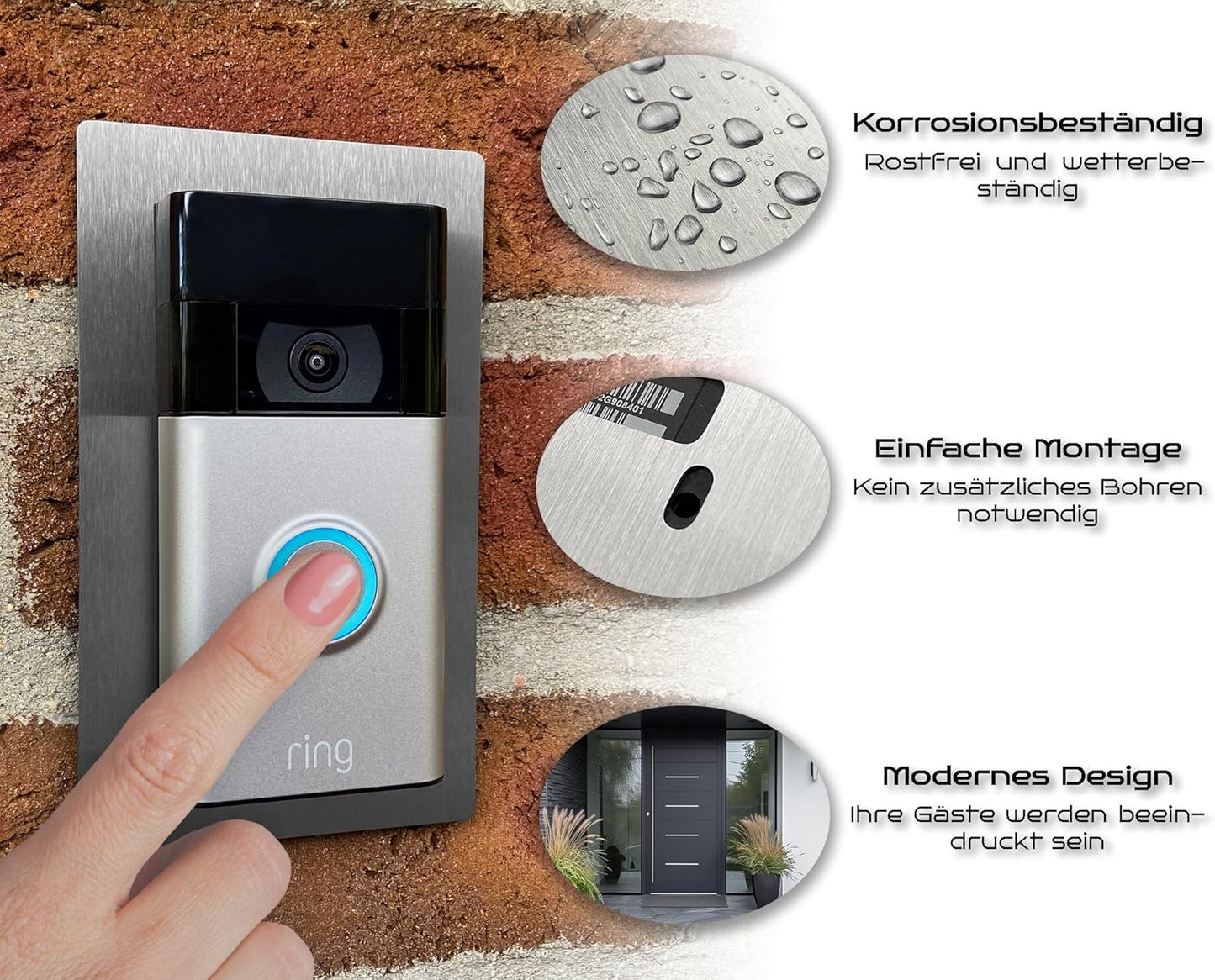 Blende für Ring Videotürklingel, Gebürstet