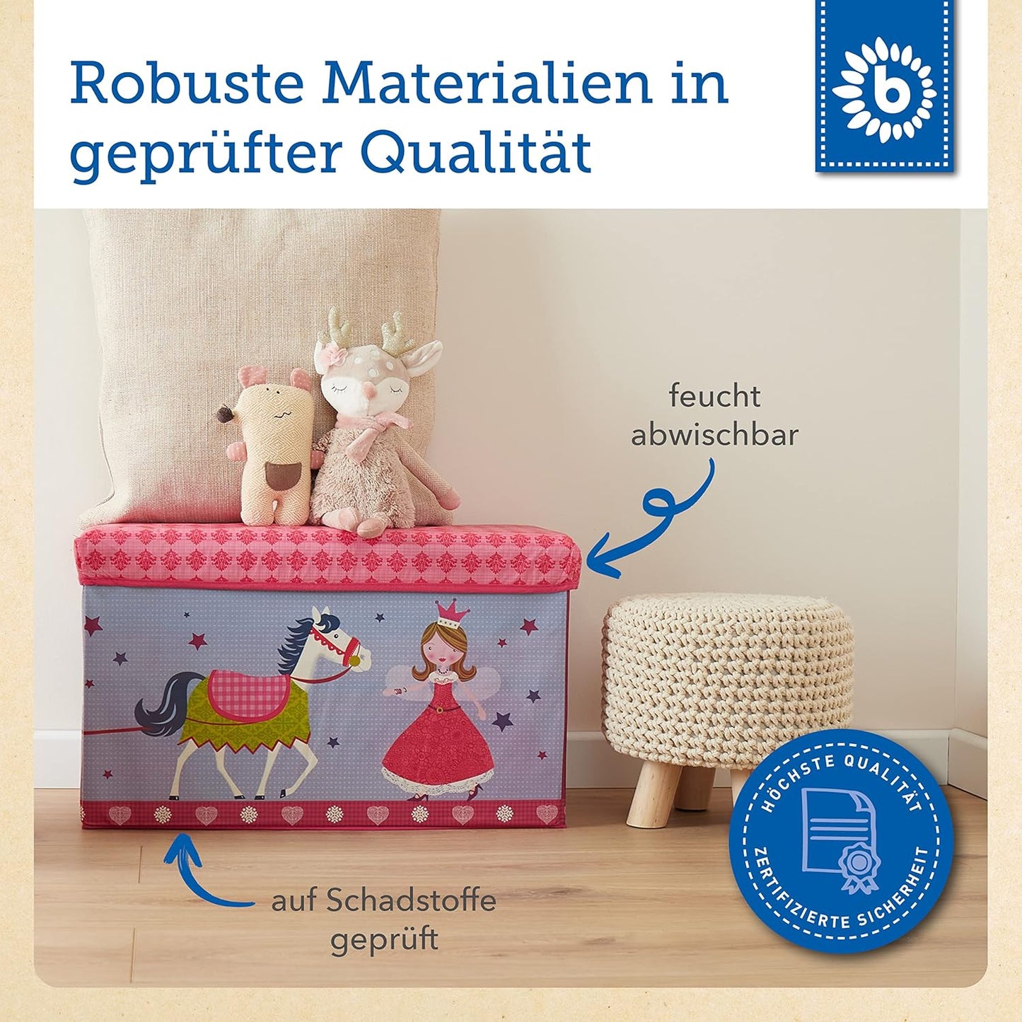 Aufbewahrungsbox mit Deckel Prinzessin, Pink