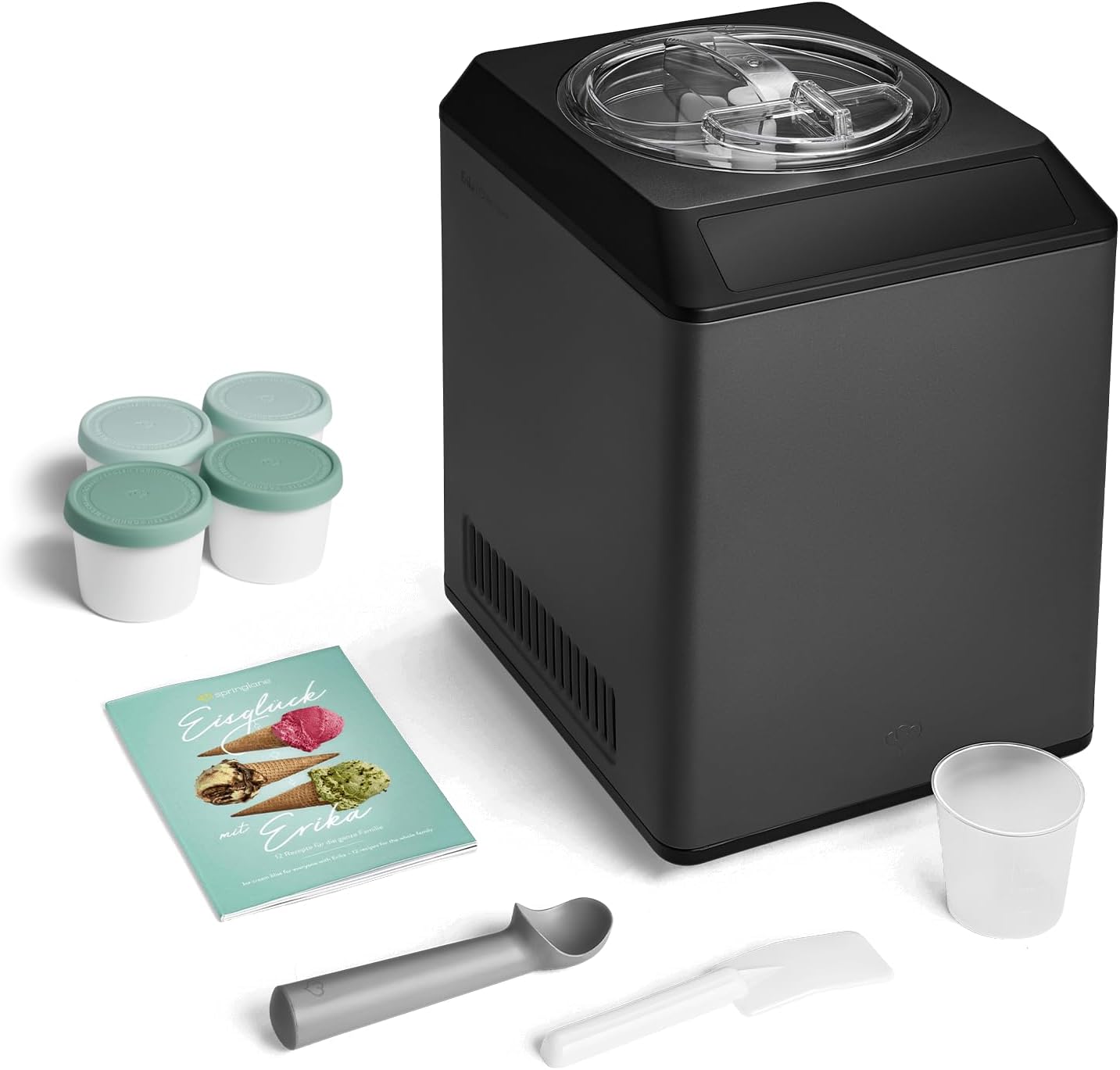 Erika Eismaschine & Joghurtbereiter, Erika + 4 Eisbehälter Mini Mint