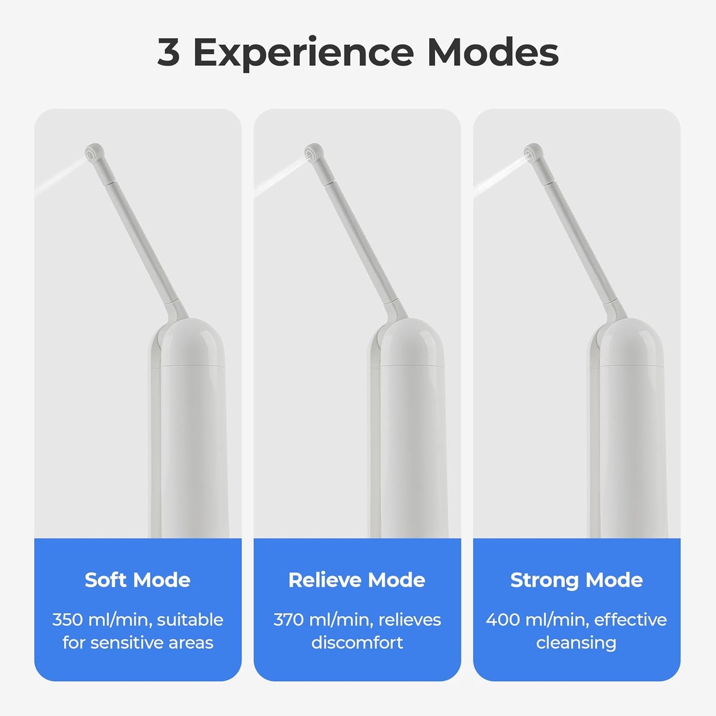 Elektrisches Reisebidet mit 3 Reinigungsmodi (400 ml)