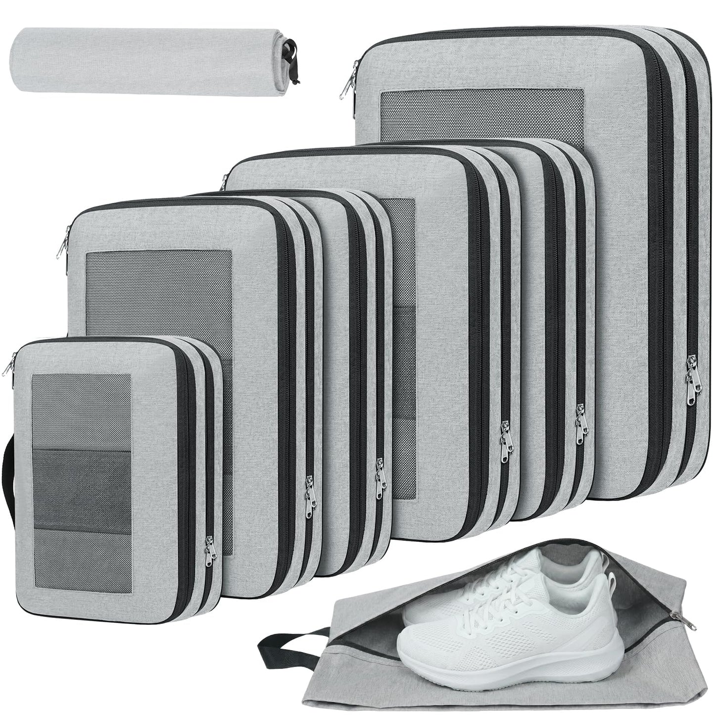 Kompressions-Packwürfel-Set (8-teilig), Grau 8 Set